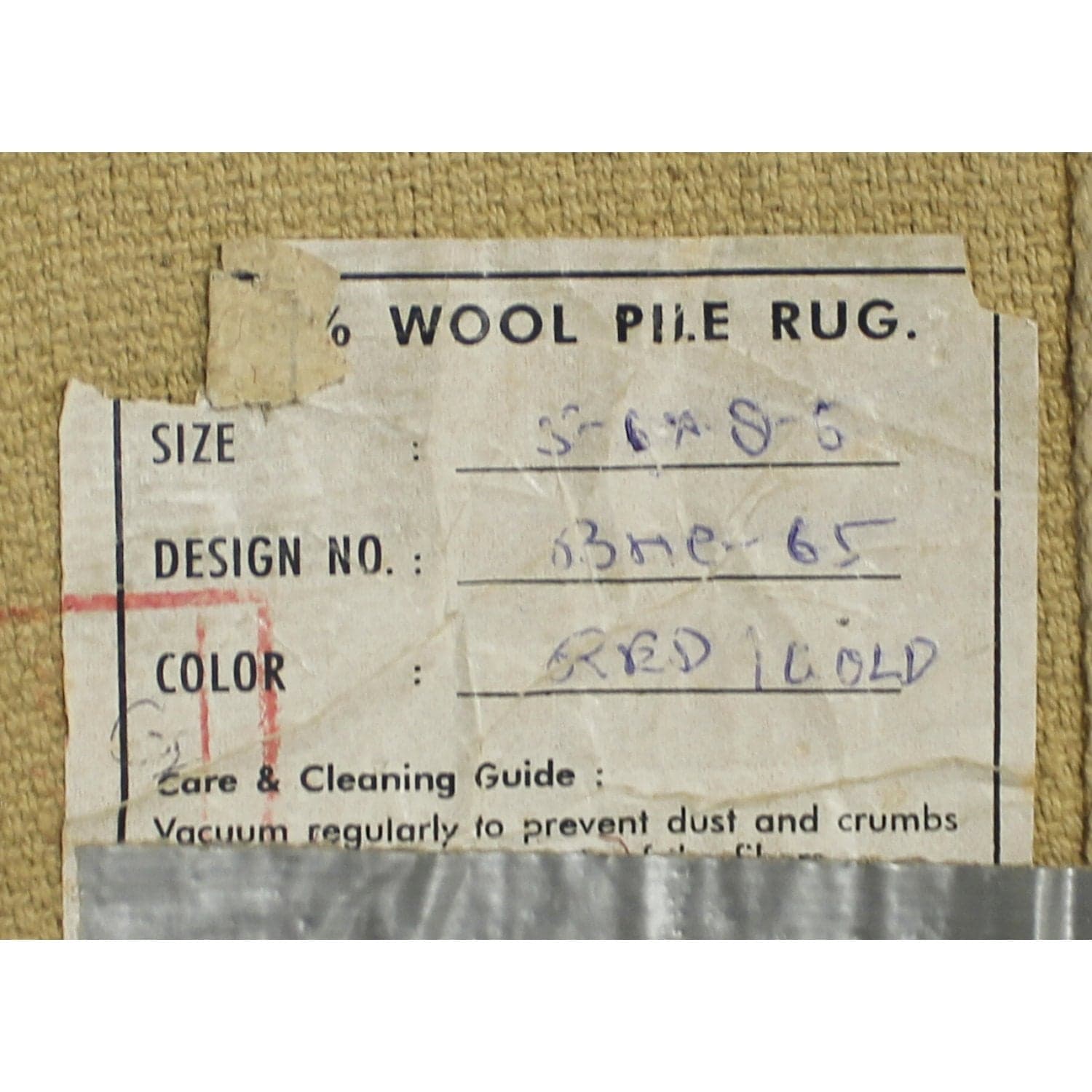 5' 6'' X 8' 6'' Burgundy & Gold Wool Area Rug - Thumbnail 4