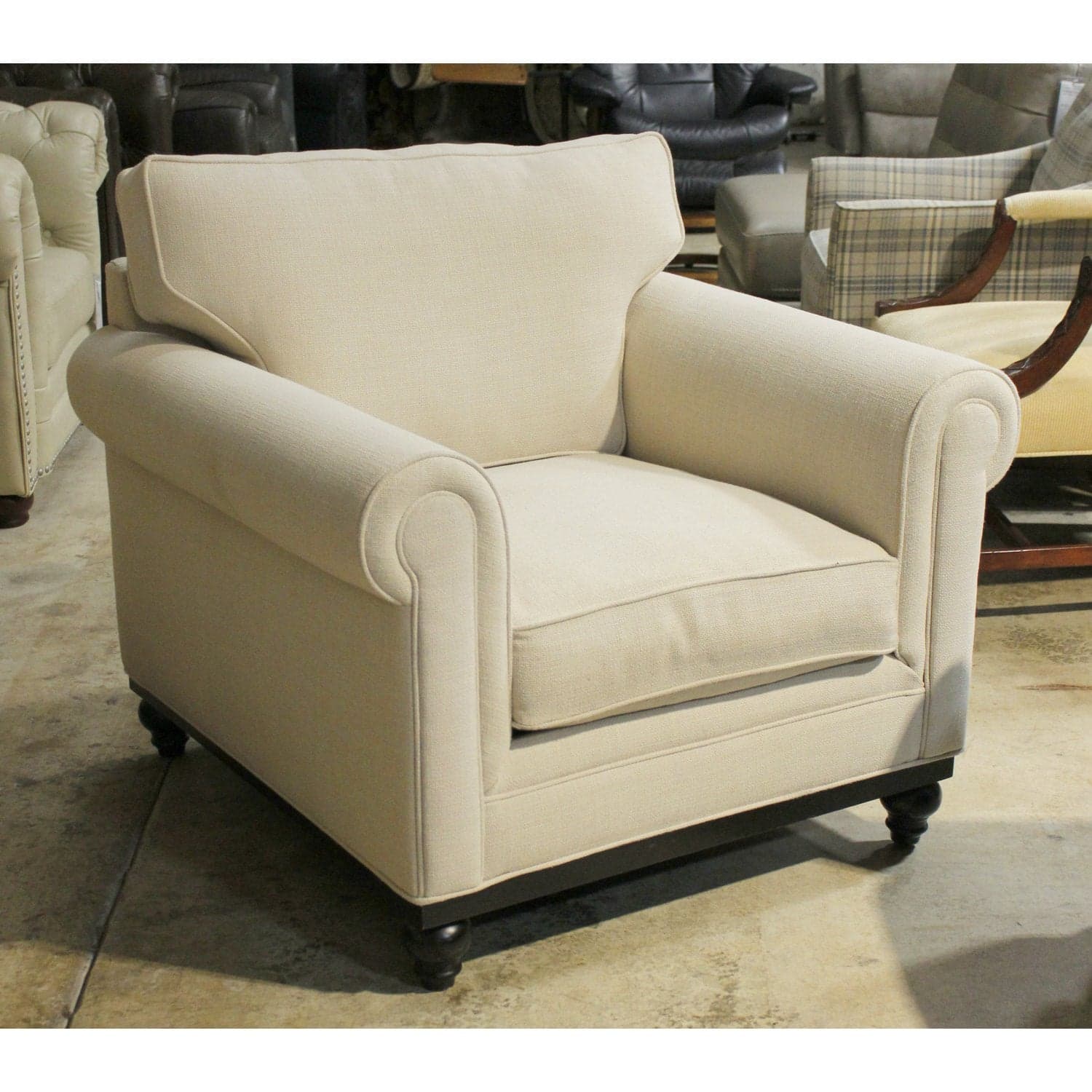Jonathan Louis "Martha Stewart" Linen Armchair - Linen - Thumbnail 2