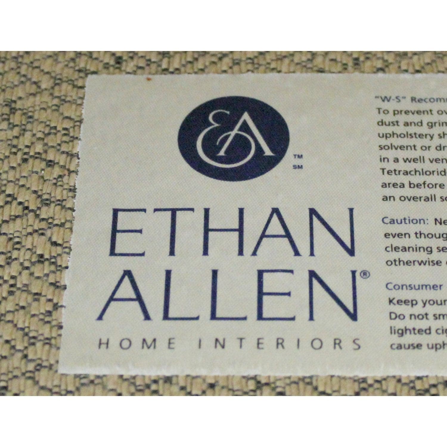 Ethan Allen Club Chair & Ottoman - Neutral Colors - Thumbnail 8