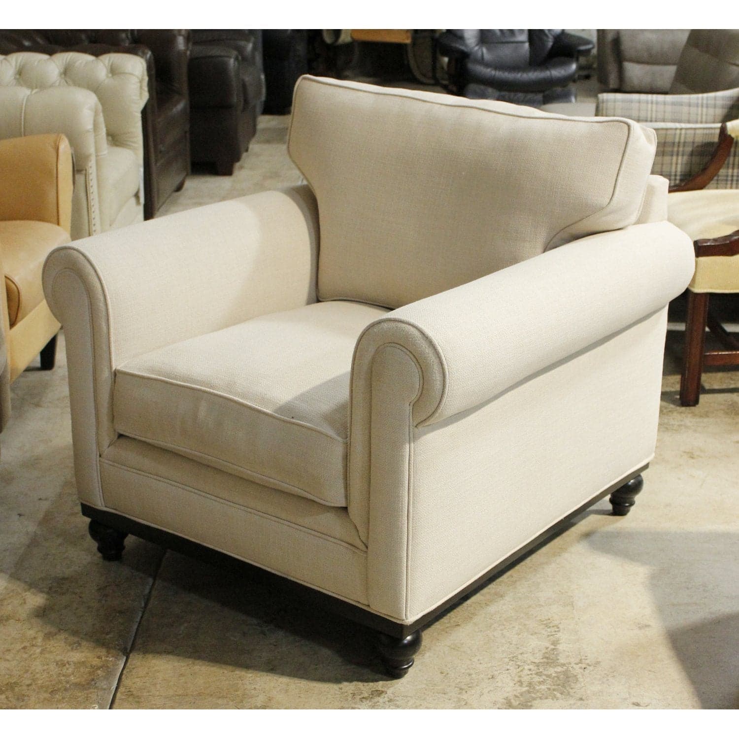 Jonathan Louis "Martha Stewart" Linen Armchair - Linen - Thumbnail 3