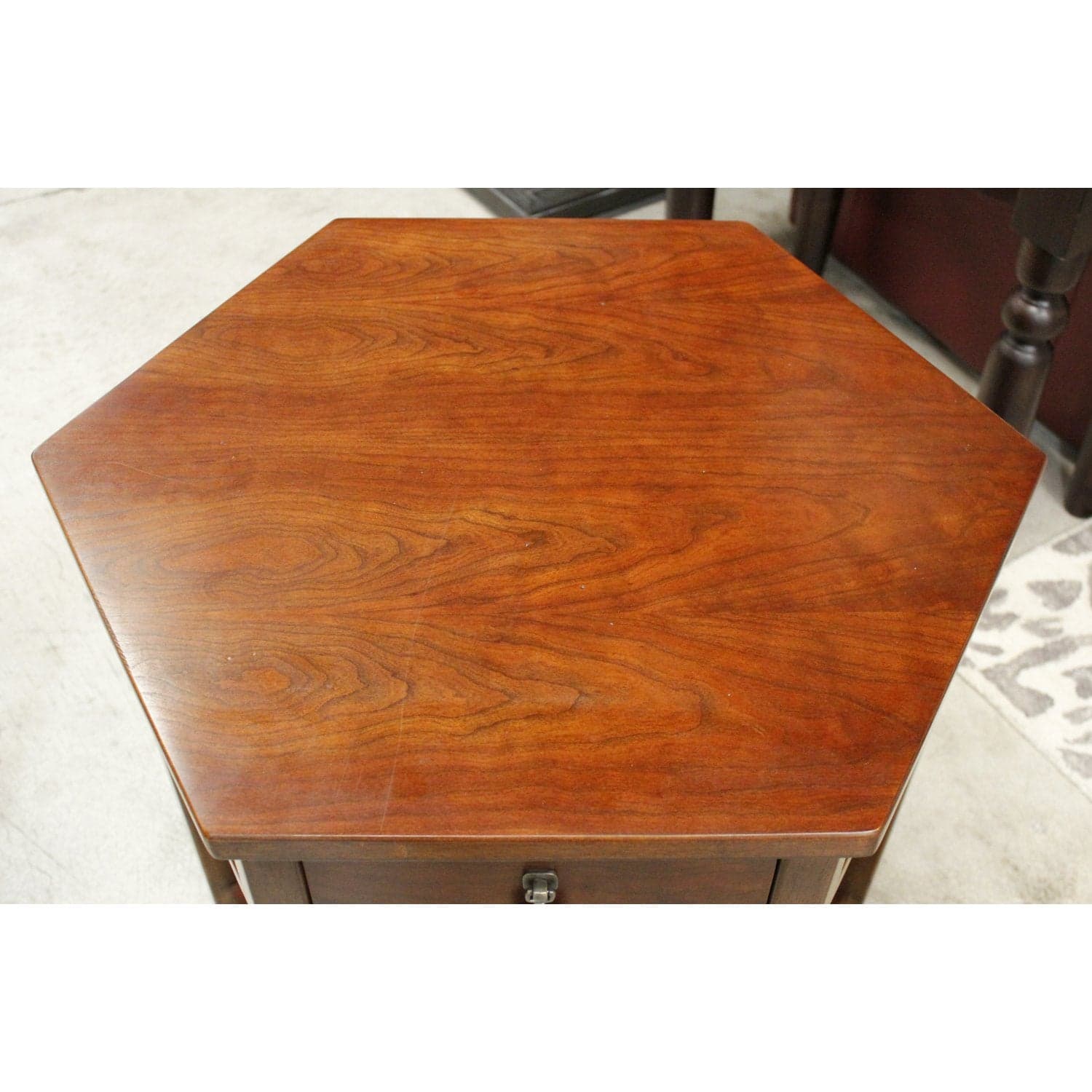 Bernhardt Walnut Hexagon Accent Table - Thumbnail 5