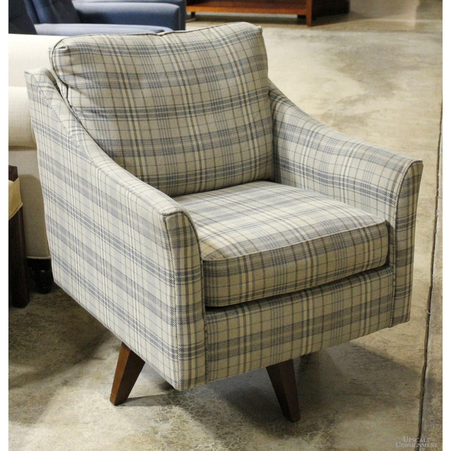 La-Z-Boy Plaid Swivel Club Chair - Thumbnail 2