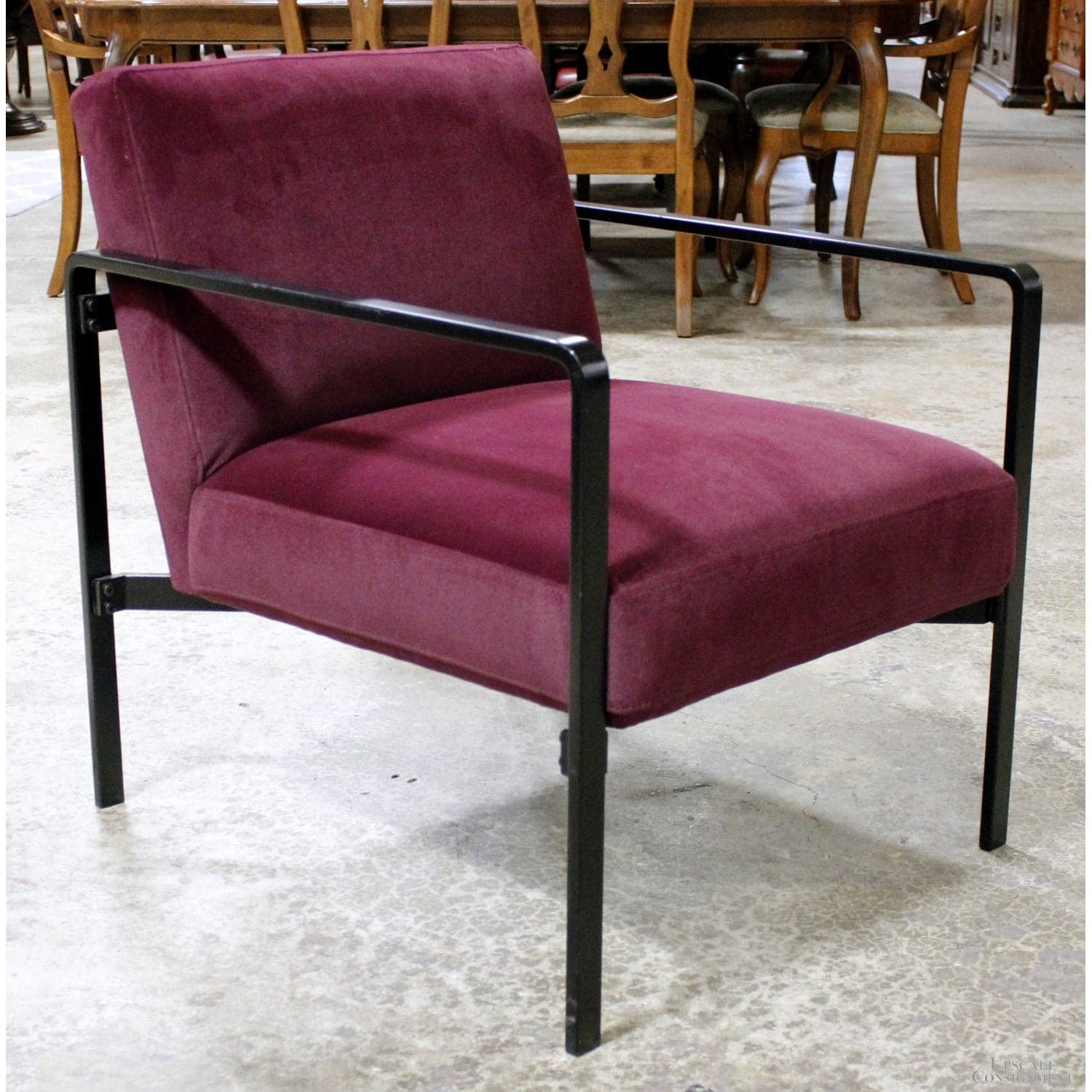 Purple Velour Accent Chair w/Metal Frame - Purple - Thumbnail 2