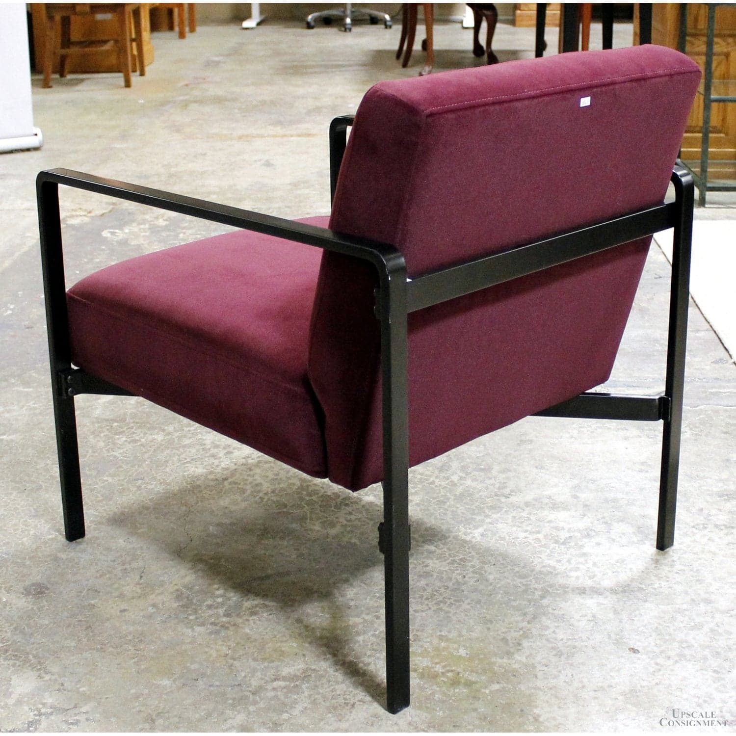 Purple Velour Accent Chair w/Metal Frame - Purple - Thumbnail 4