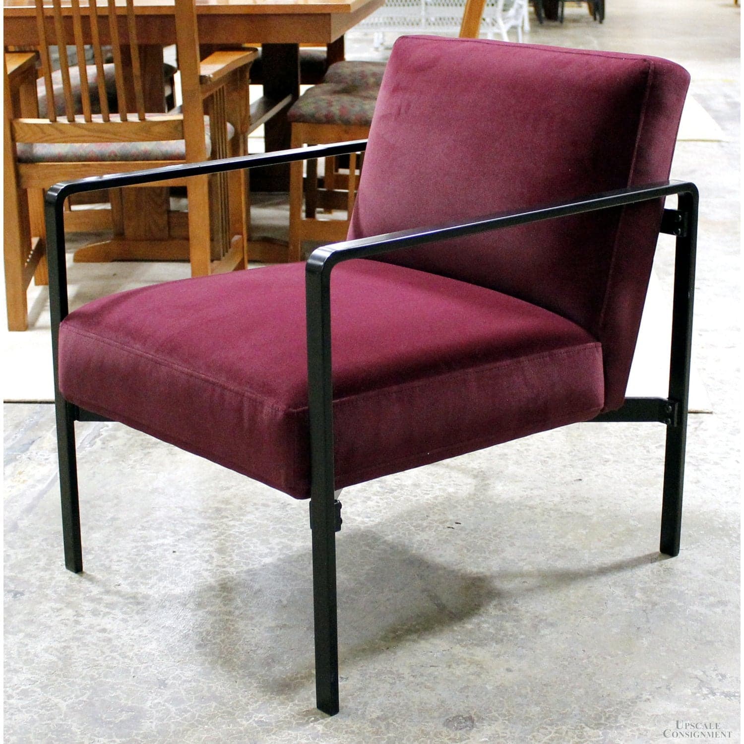 Purple Velour Accent Chair w/Metal Frame - Purple - Thumbnail 3