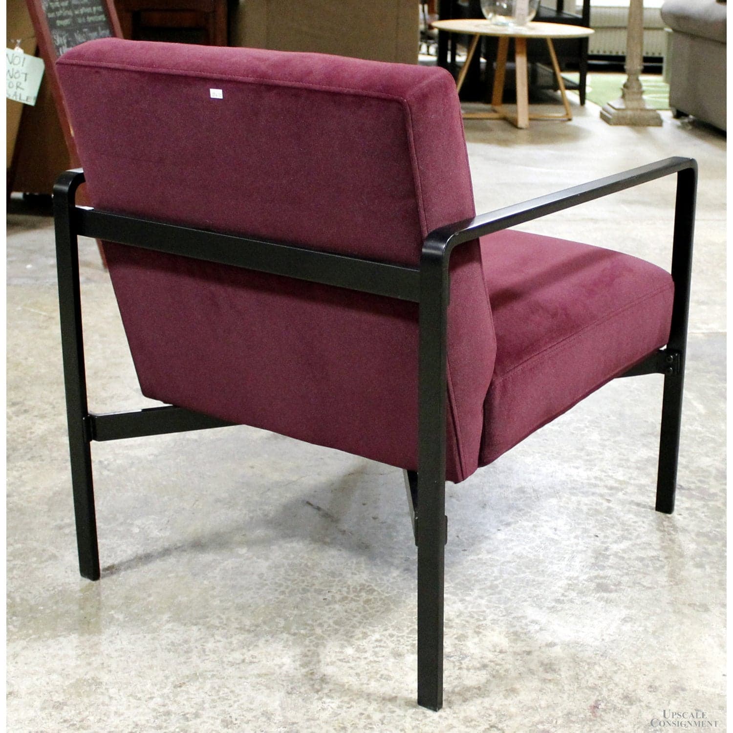 Purple Velour Accent Chair w/Metal Frame - Purple - Thumbnail 5