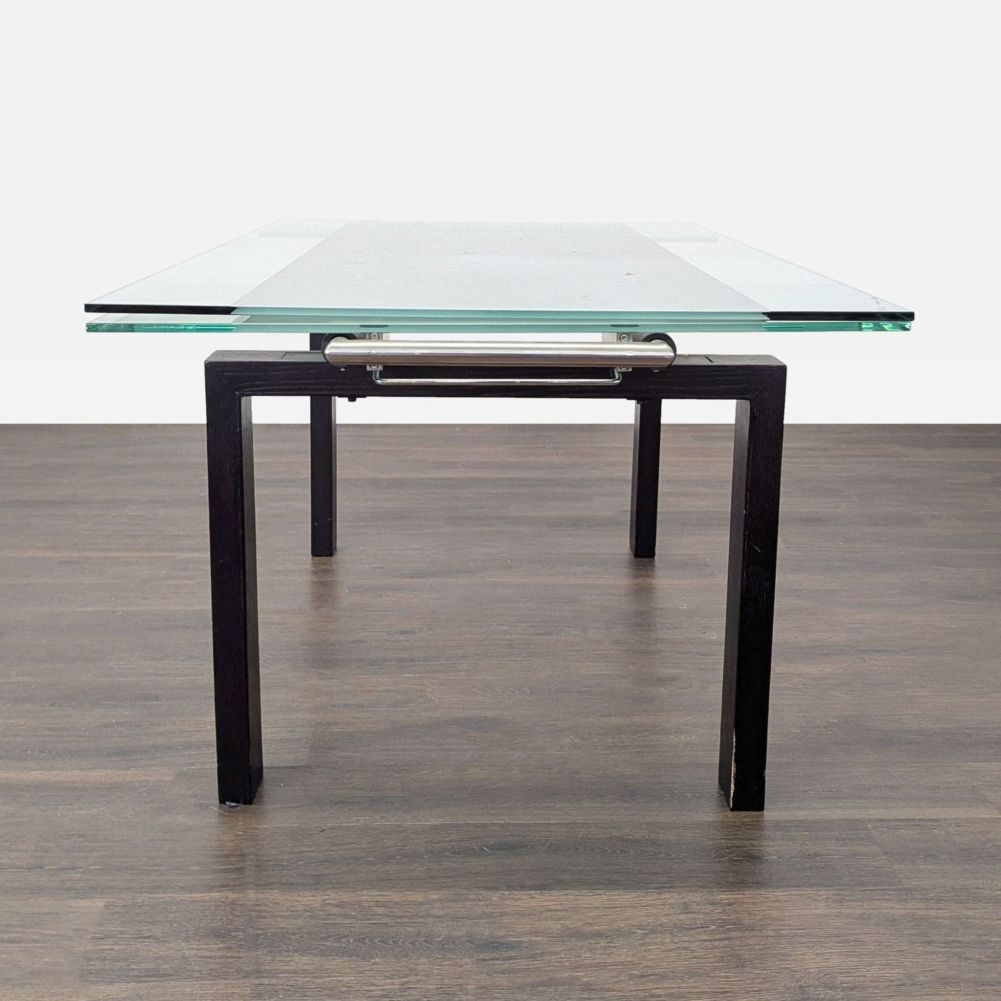 Scandinavian Designs Glass Dining Set with 6 Upholstered Chairs - Thumbnail 3