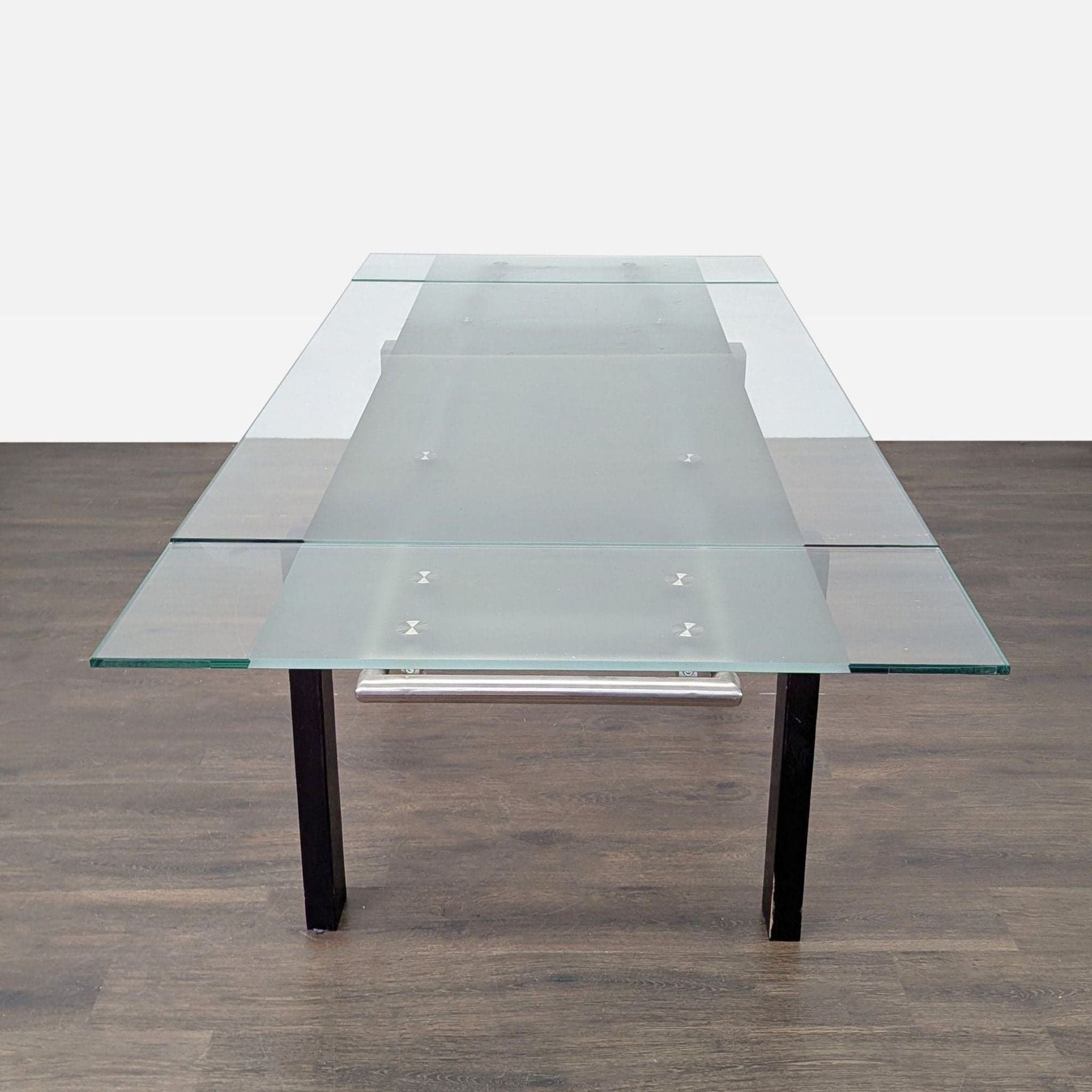 Scandinavian Designs Glass Dining Set with 6 Upholstered Chairs - Thumbnail 2