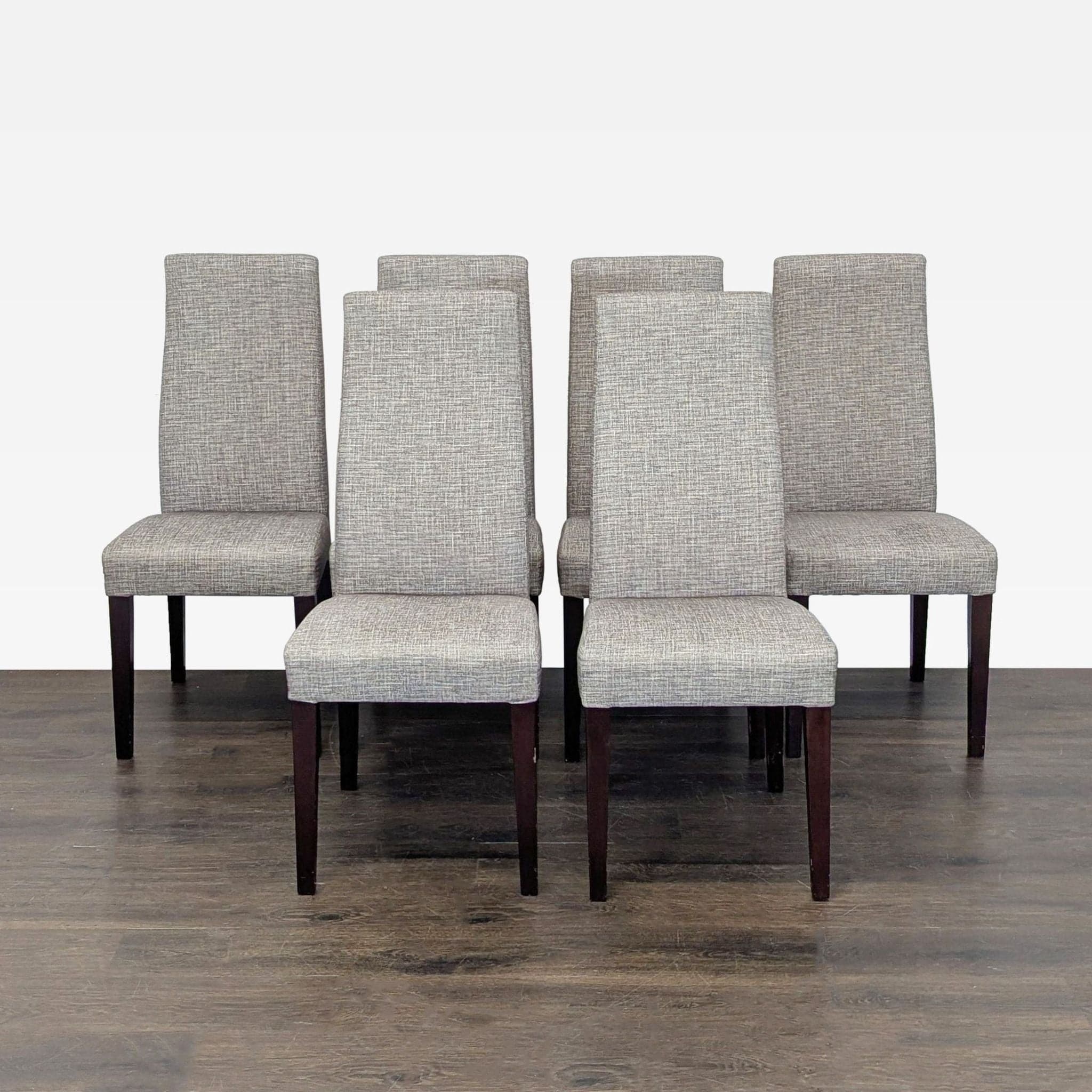 Scandinavian Designs Glass Dining Set with 6 Upholstered Chairs - Thumbnail 6
