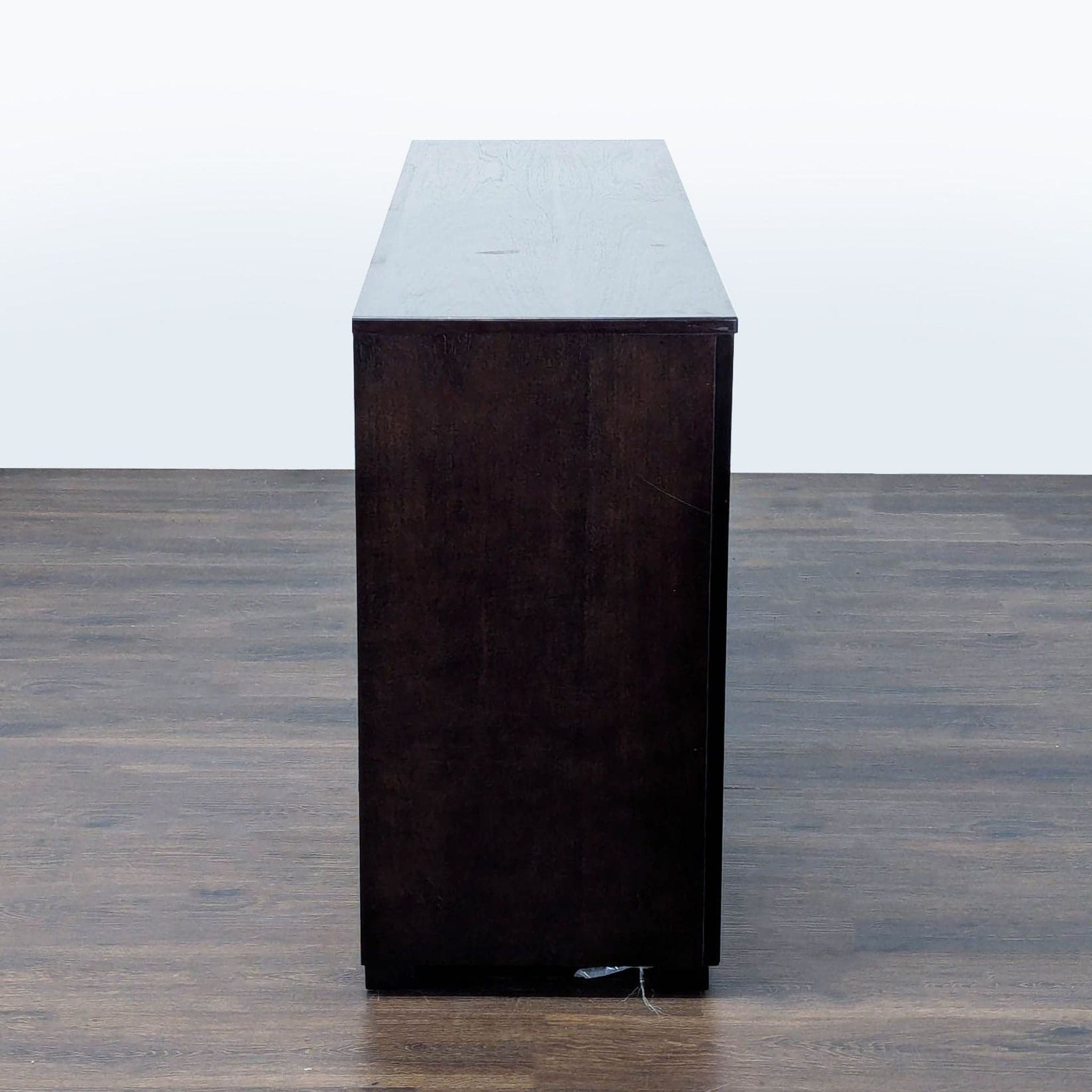 Modern 6-Drawer Dark Wood Dresser with Silver Handles - Thumbnail 4