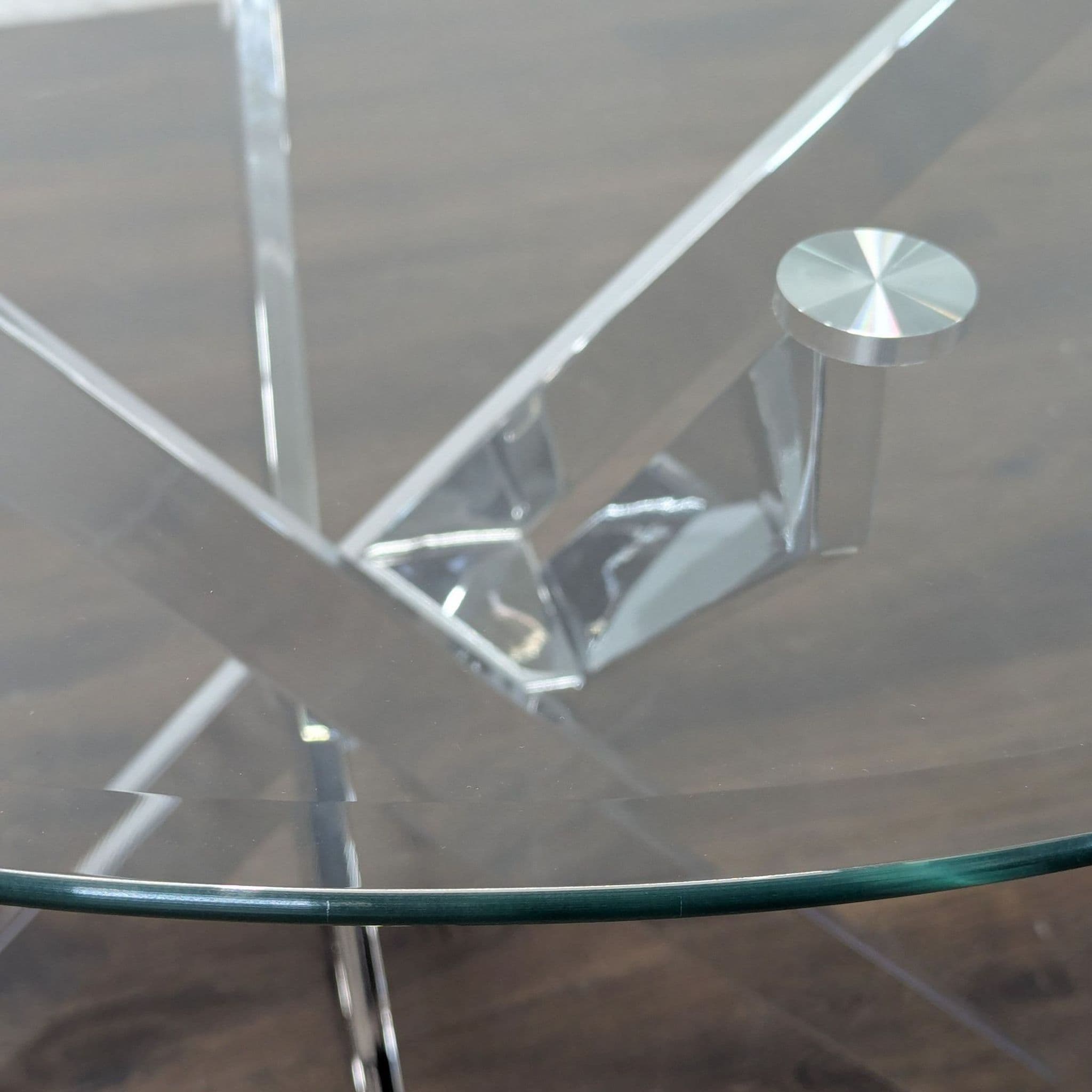 Modern 5-Piece Dining Set with Glass Table and Chrome & Cane Chairs - Thumbnail 7