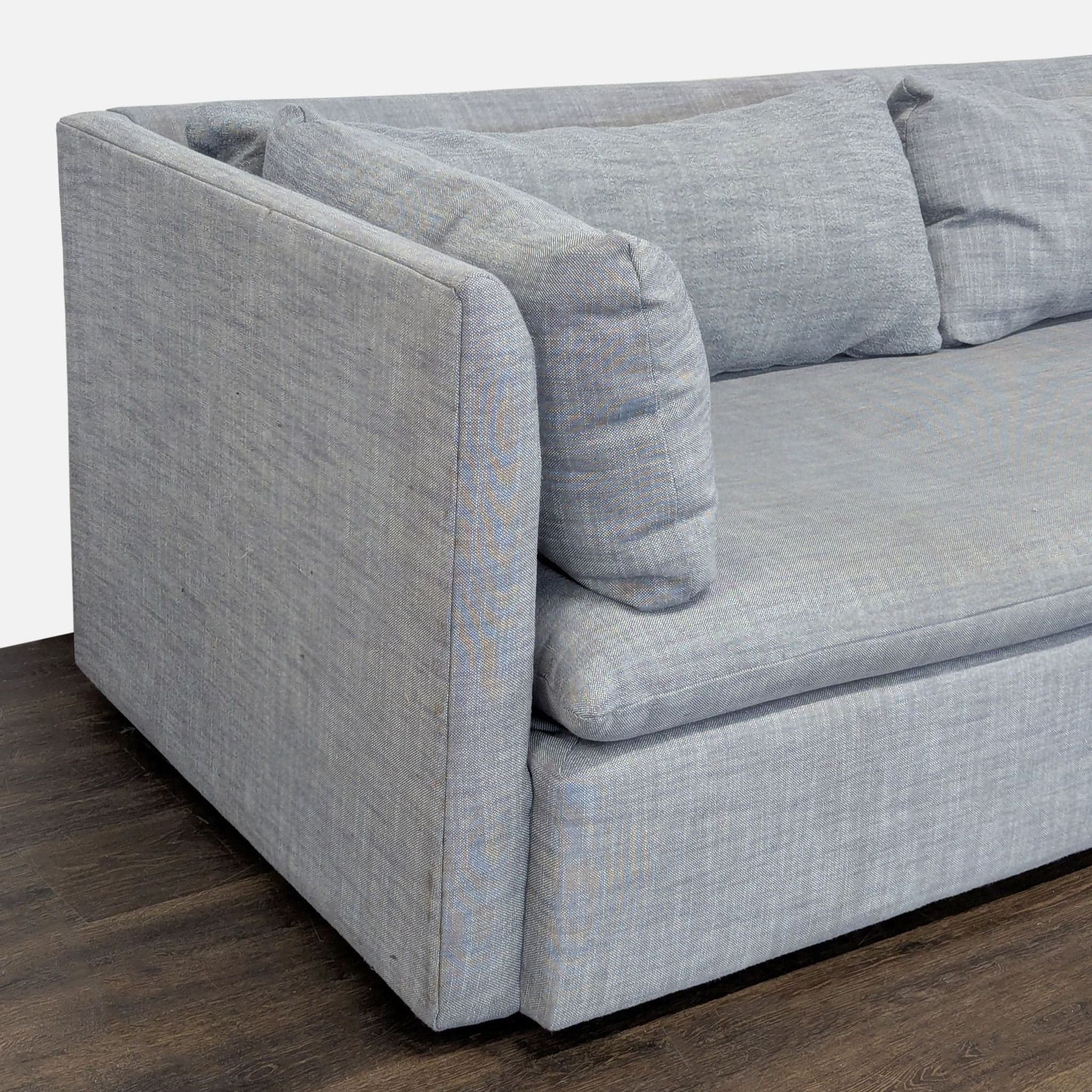 West Elm Modern Gray 3-Seat Sofa with Clean Lines - Thumbnail 6