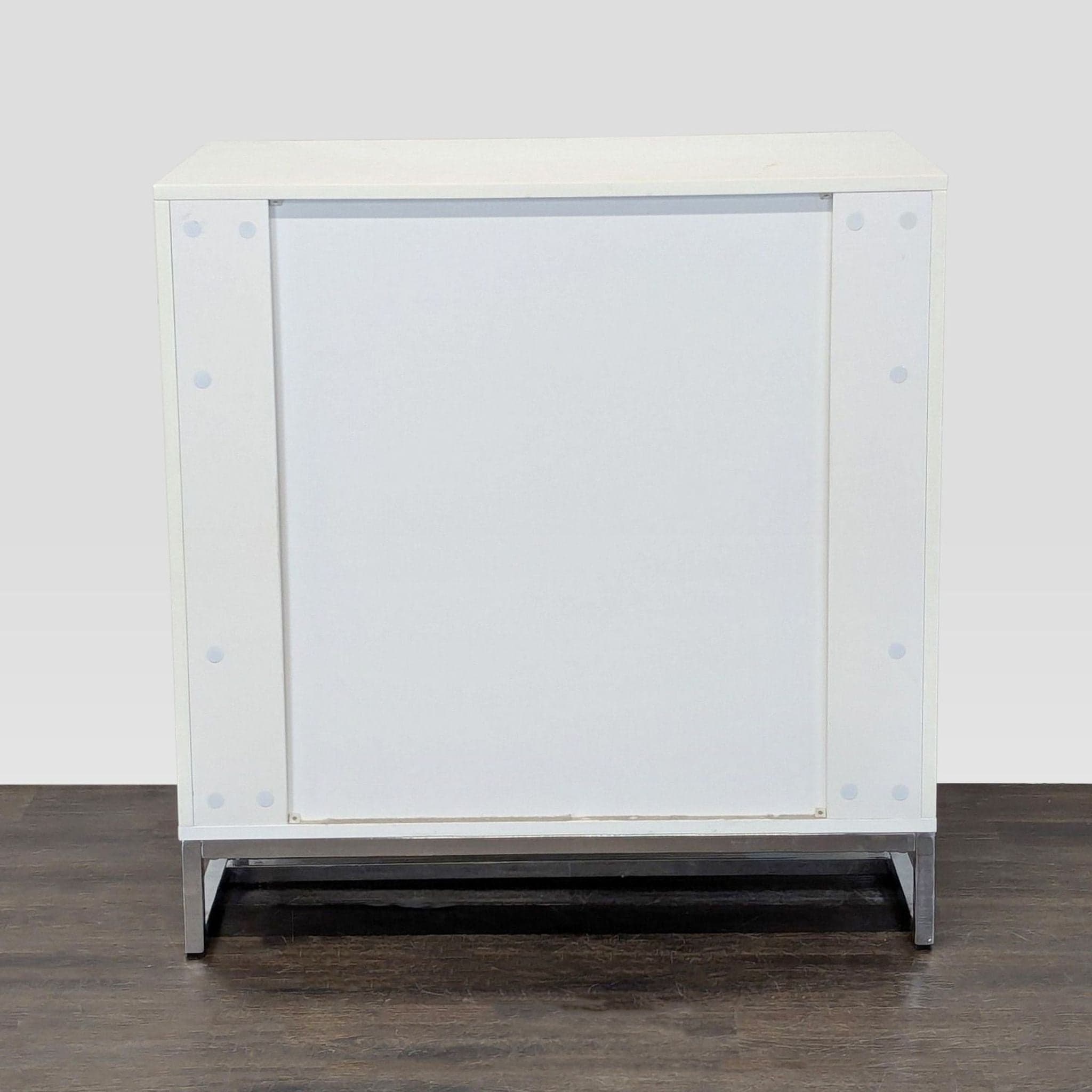 Scandinavian Design White Two-Drawer Cabinet with Metal Legs - Thumbnail 4