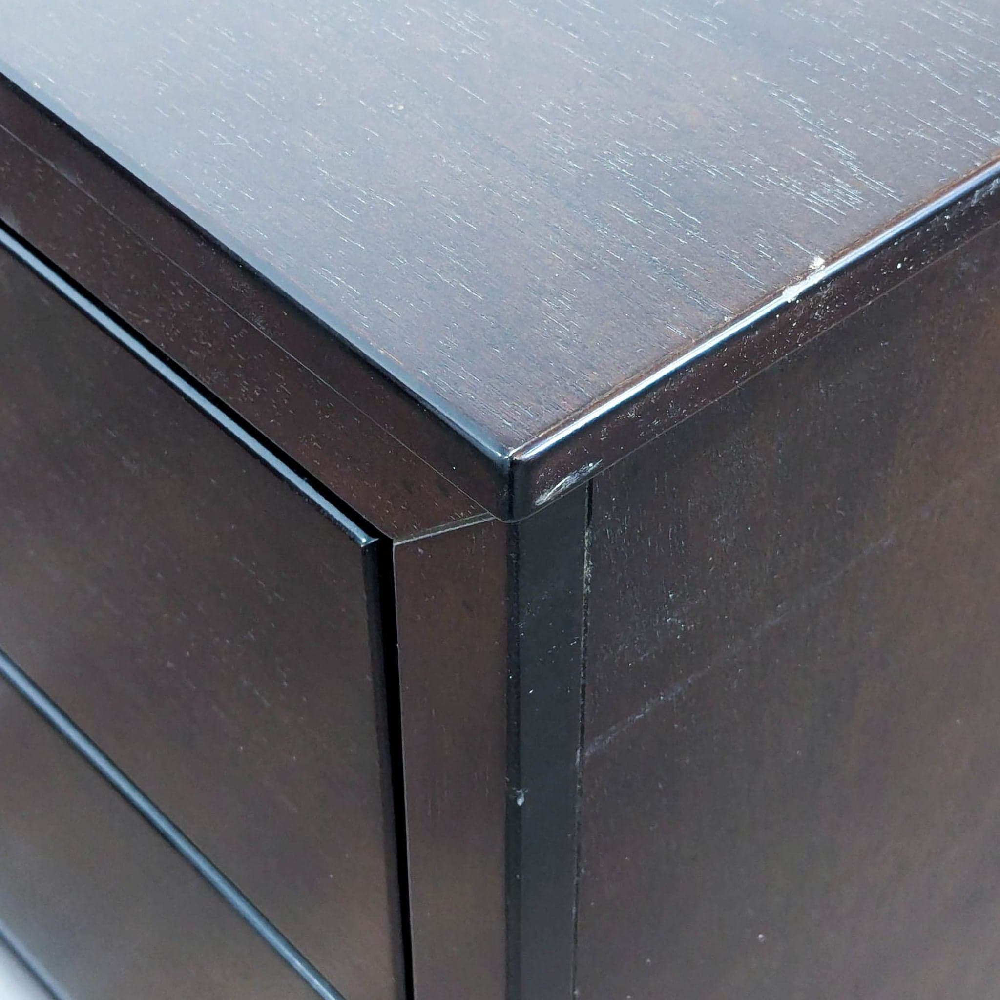 Modern 6-Drawer Dark Wood Dresser with Silver Handles - Thumbnail 9