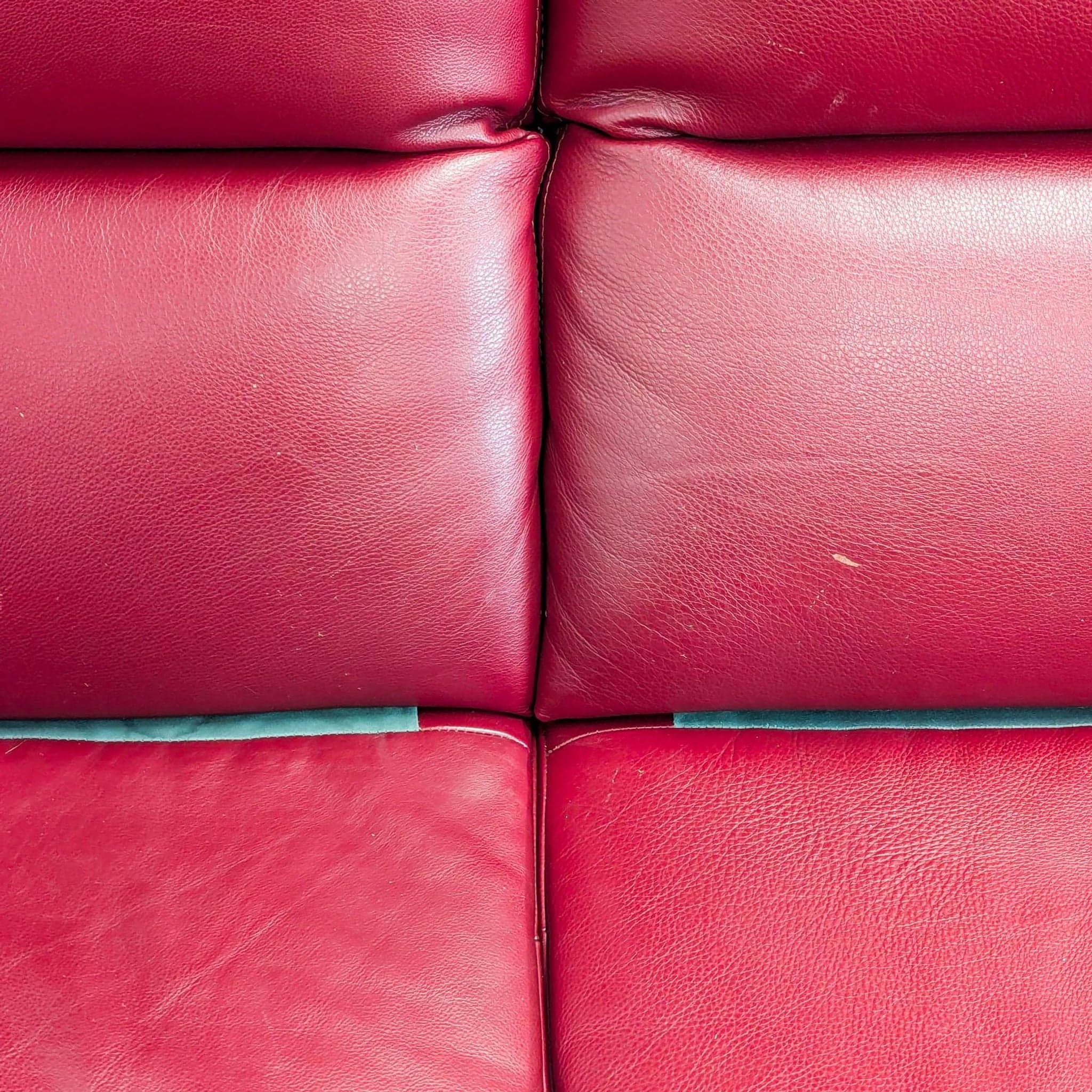 Modern Red Leather 3-Seat Sofa with Cushioned Armrests - Thumbnail 9