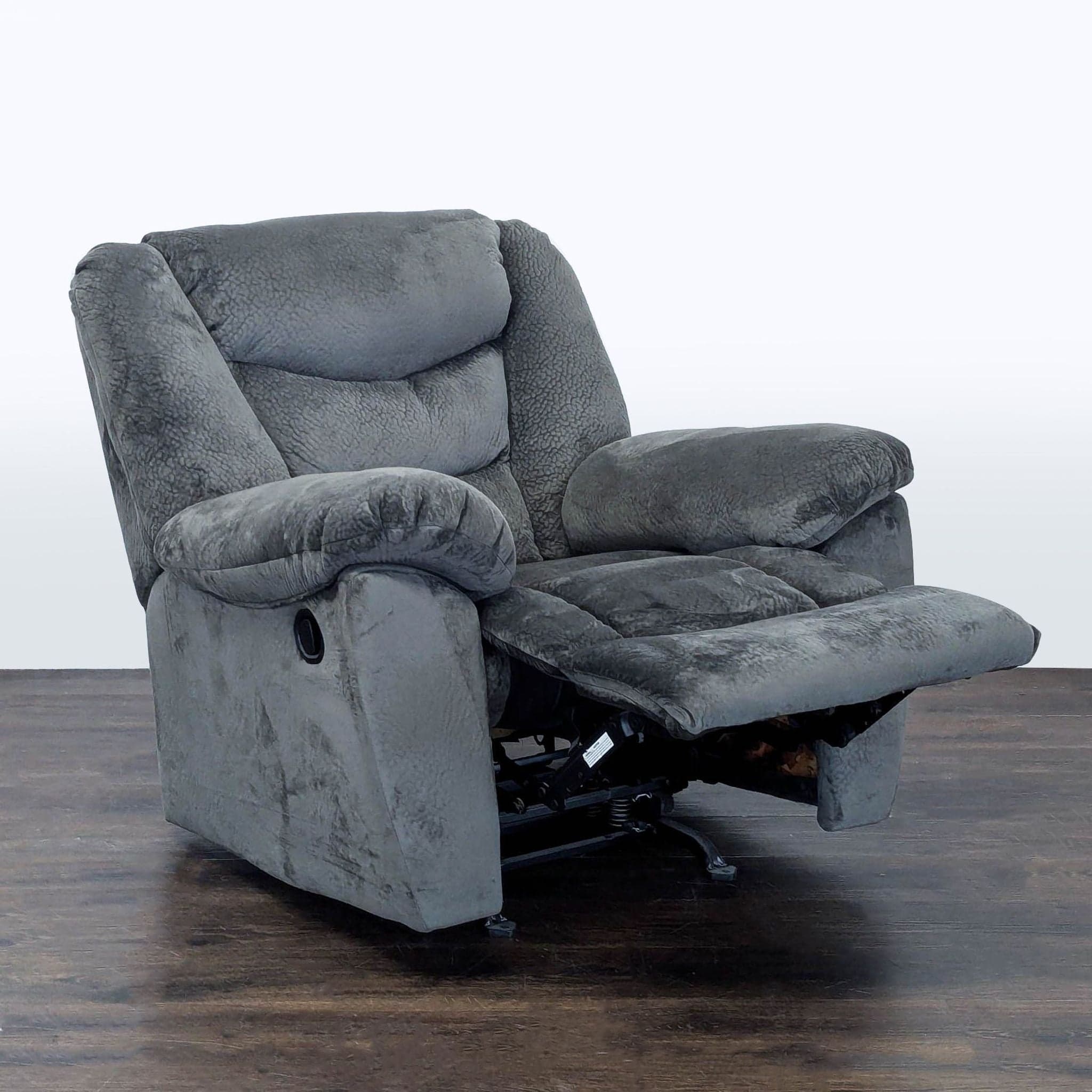 Ashley Furniture Gray Recliner Lounge Chair - Plush and Comfortable - Thumbnail 2