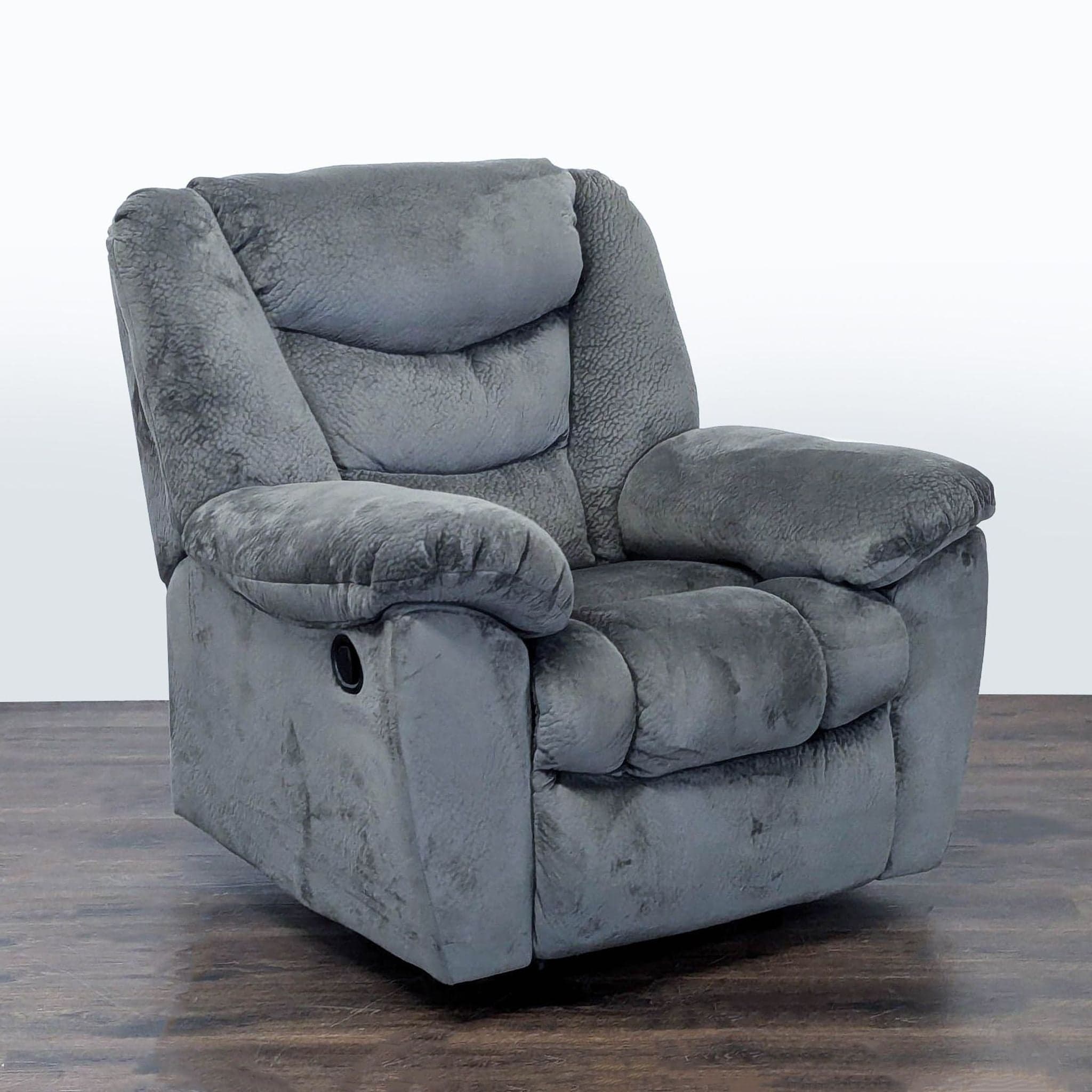 Ashley Furniture Gray Recliner Lounge Chair - Plush and Comfortable - Thumbnail 3