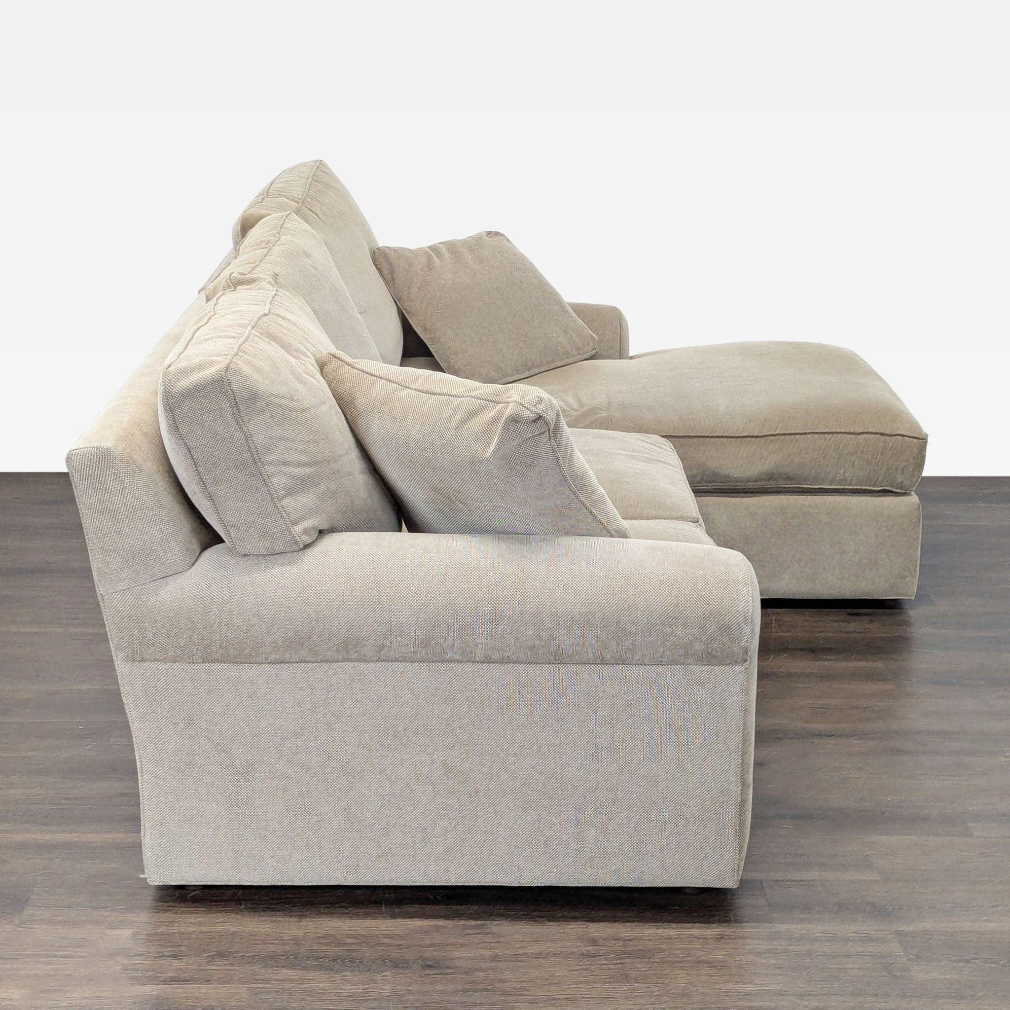 Cascadia Beige Sectional Sofa with Chaise and Pillows - Thumbnail 3