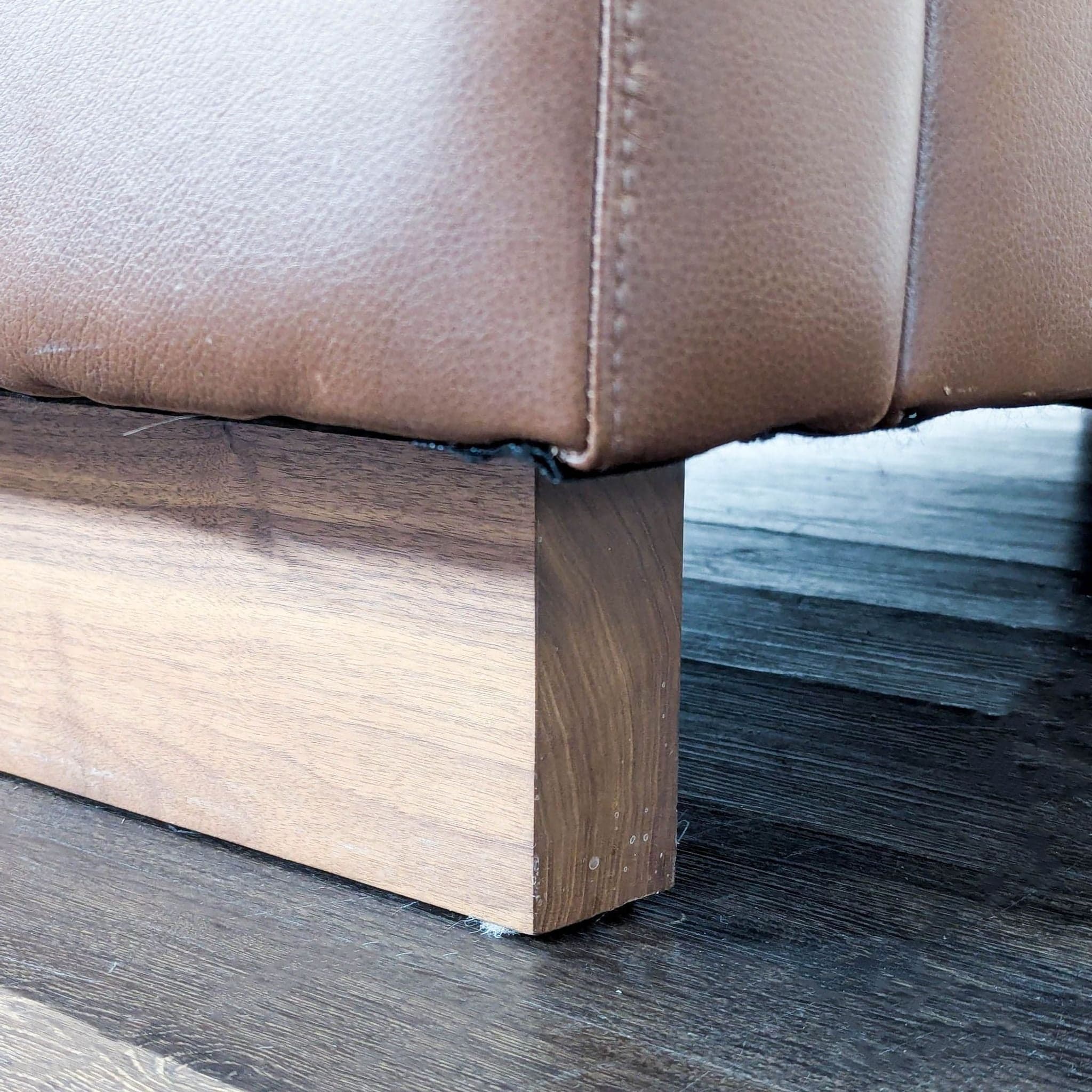 Room & Board 3-Seat Brown Leather Sofa - Thumbnail 7
