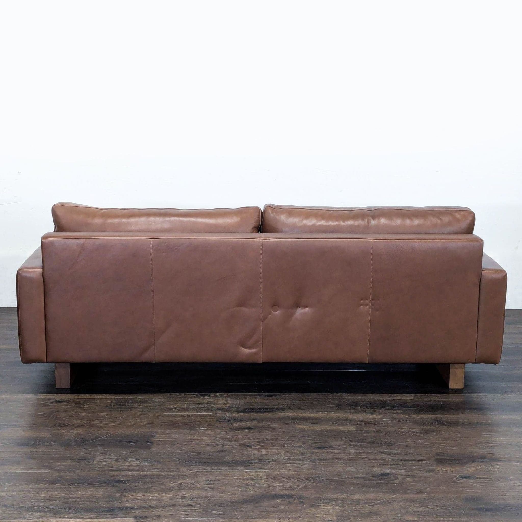 Room & Board 3-Seat Brown Leather Sofa - Thumbnail 4