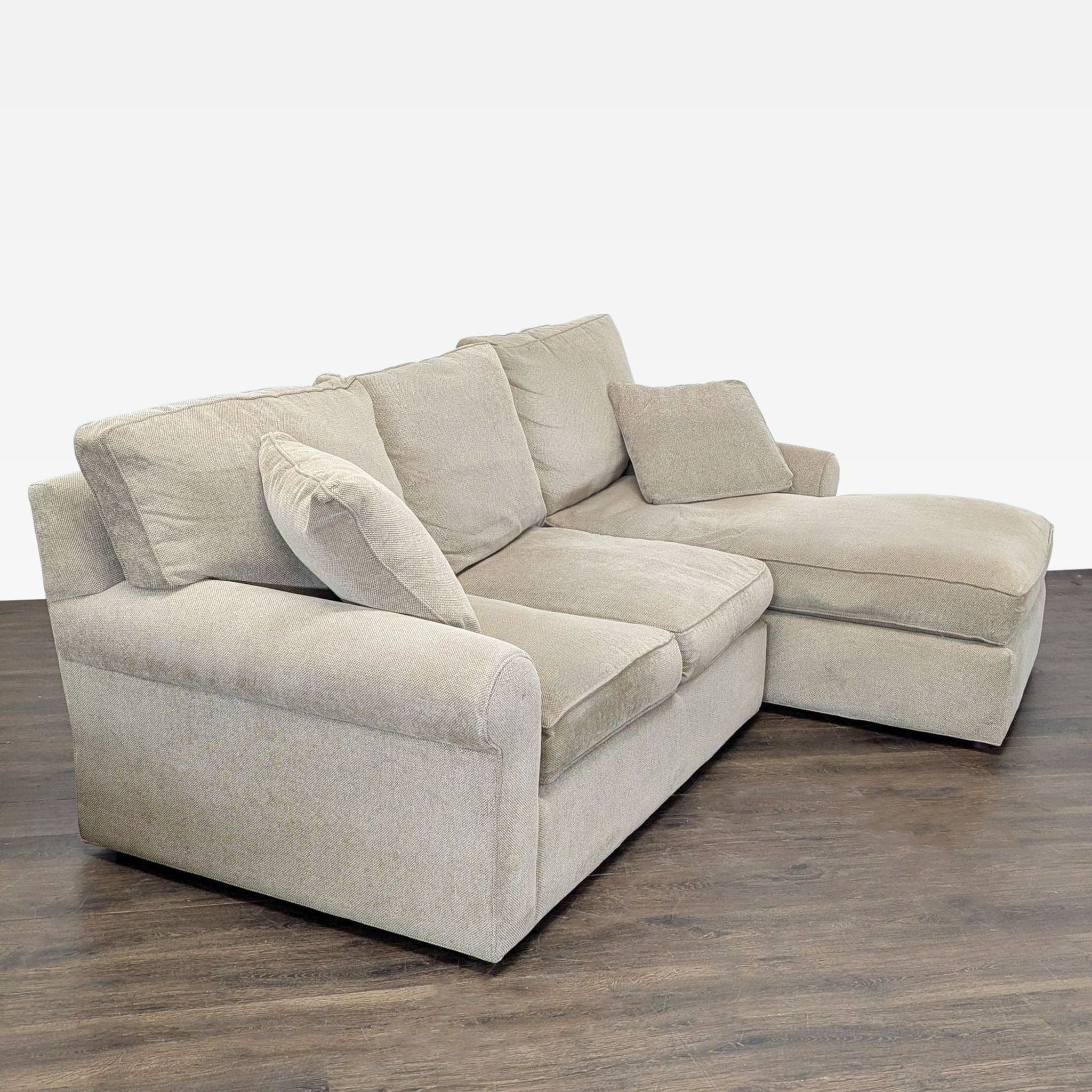 Cascadia Beige Sectional Sofa with Chaise and Pillows - Thumbnail 2