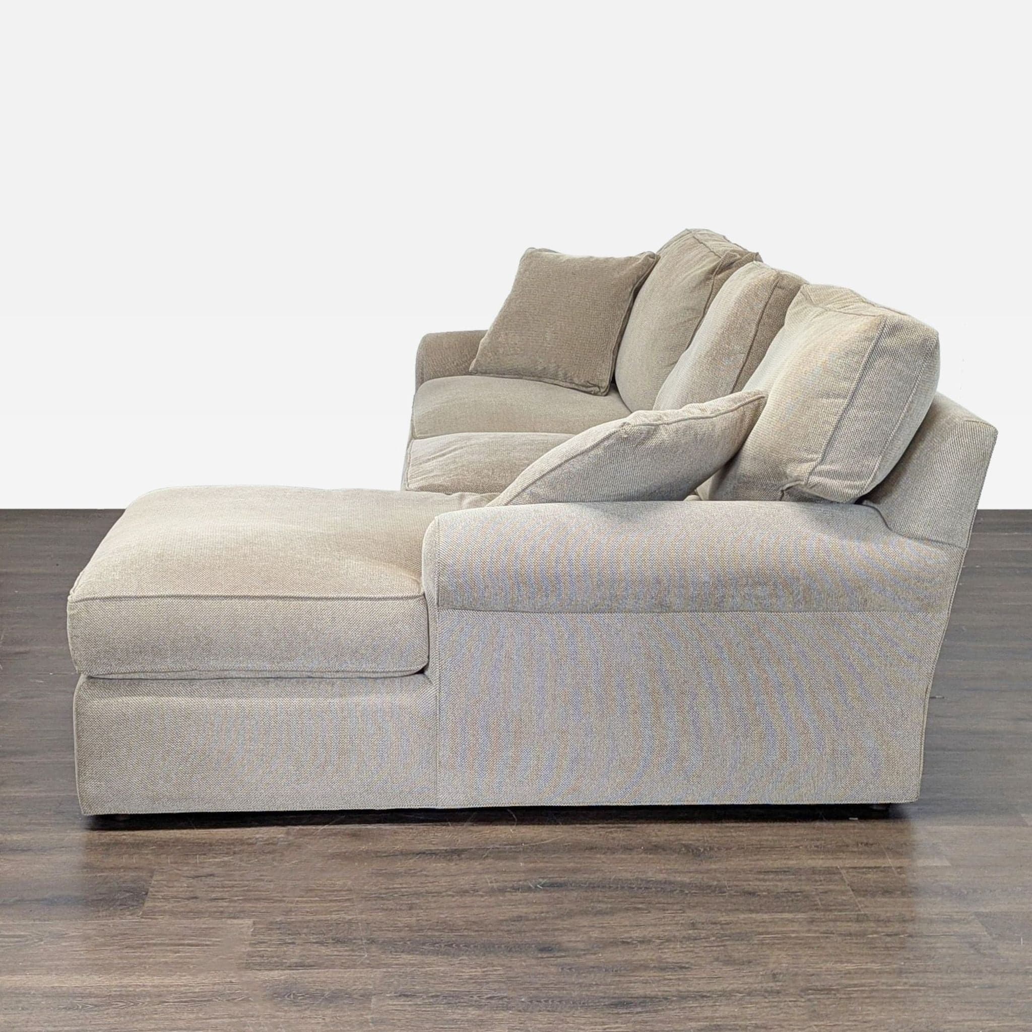 Cascadia Beige Sectional Sofa with Chaise and Pillows - Thumbnail 7