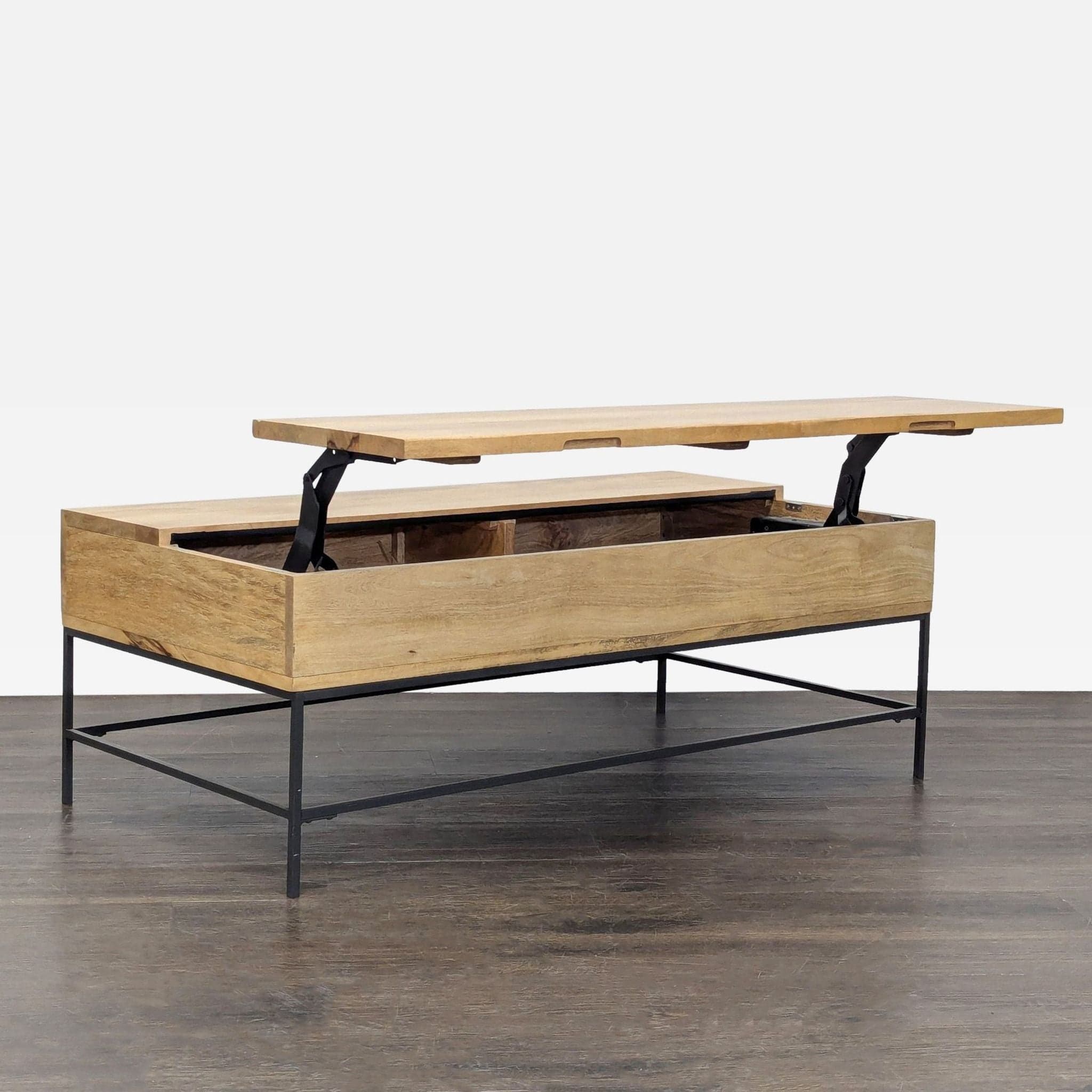 EQ3 Industrial Storage Pop-Up Coffee Table - Thumbnail 4