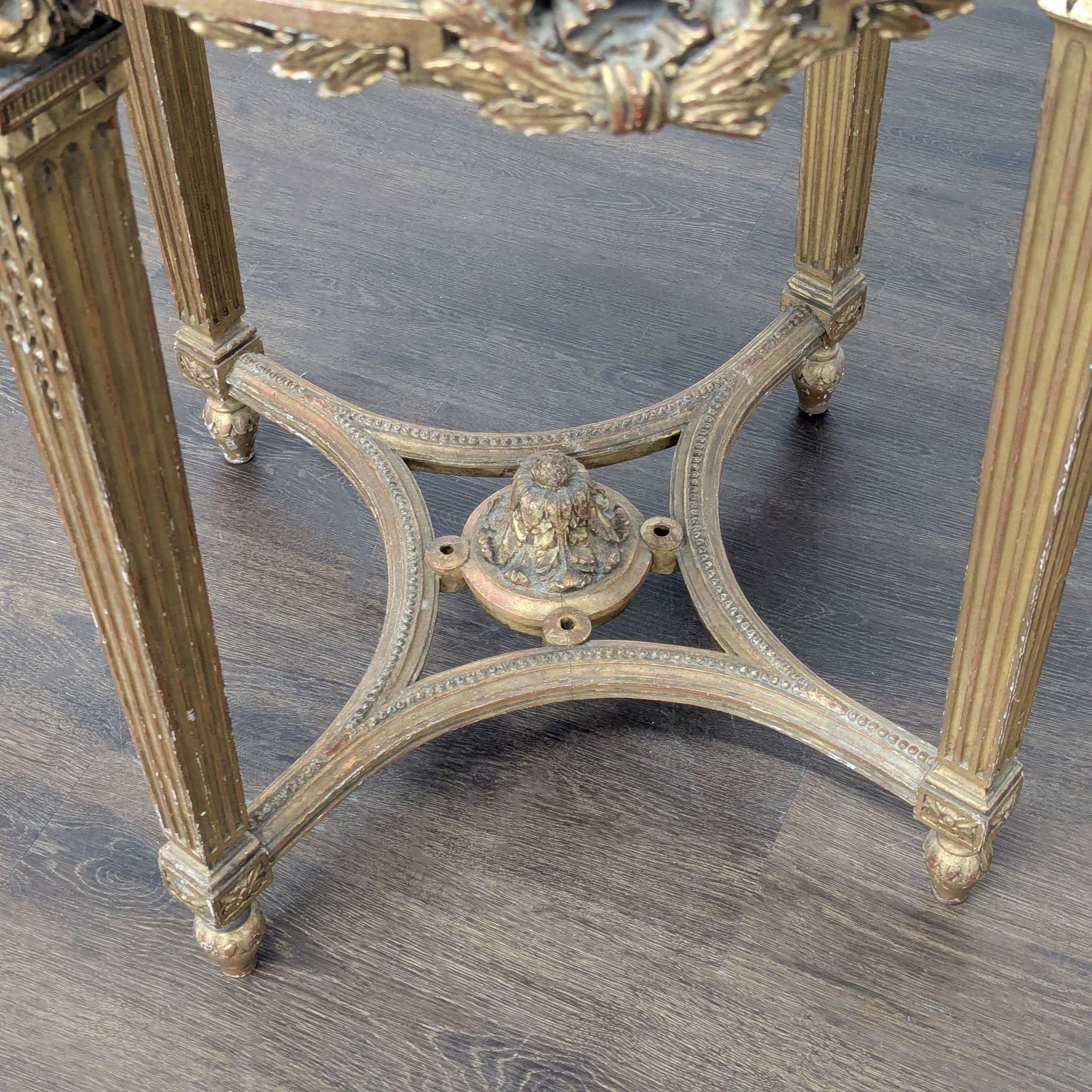 Antique Marble Top Side Table - Thumbnail 6