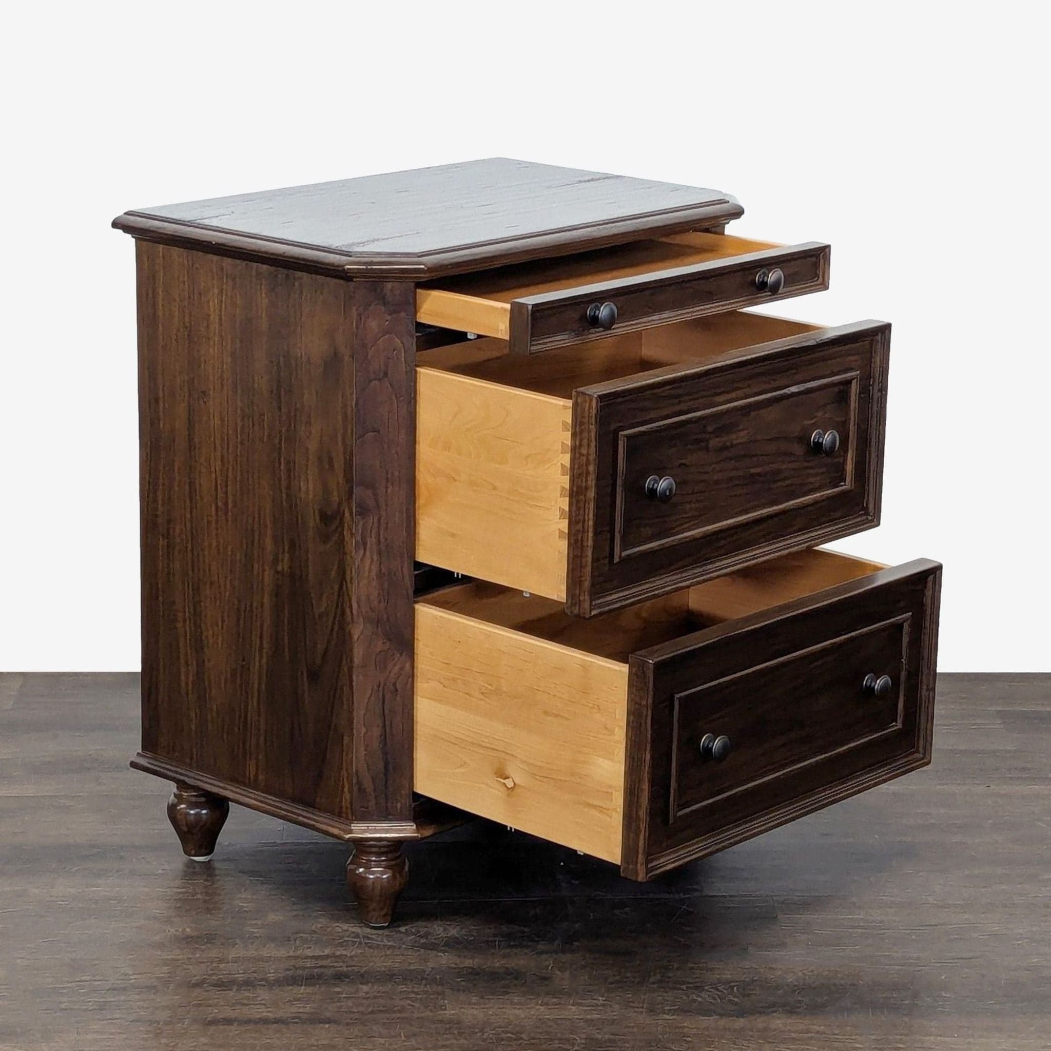 Three Drawer Nightstand - Thumbnail 2