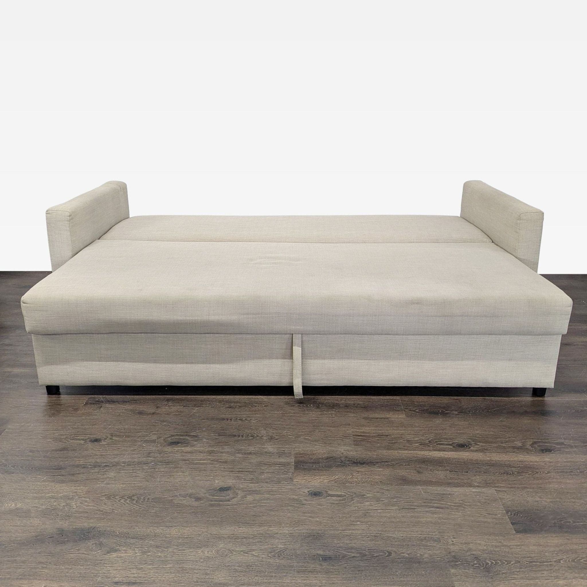 Ikea Beige Sleeper Sofa – Comfortable Convertible Couch with Storage - Thumbnail 2
