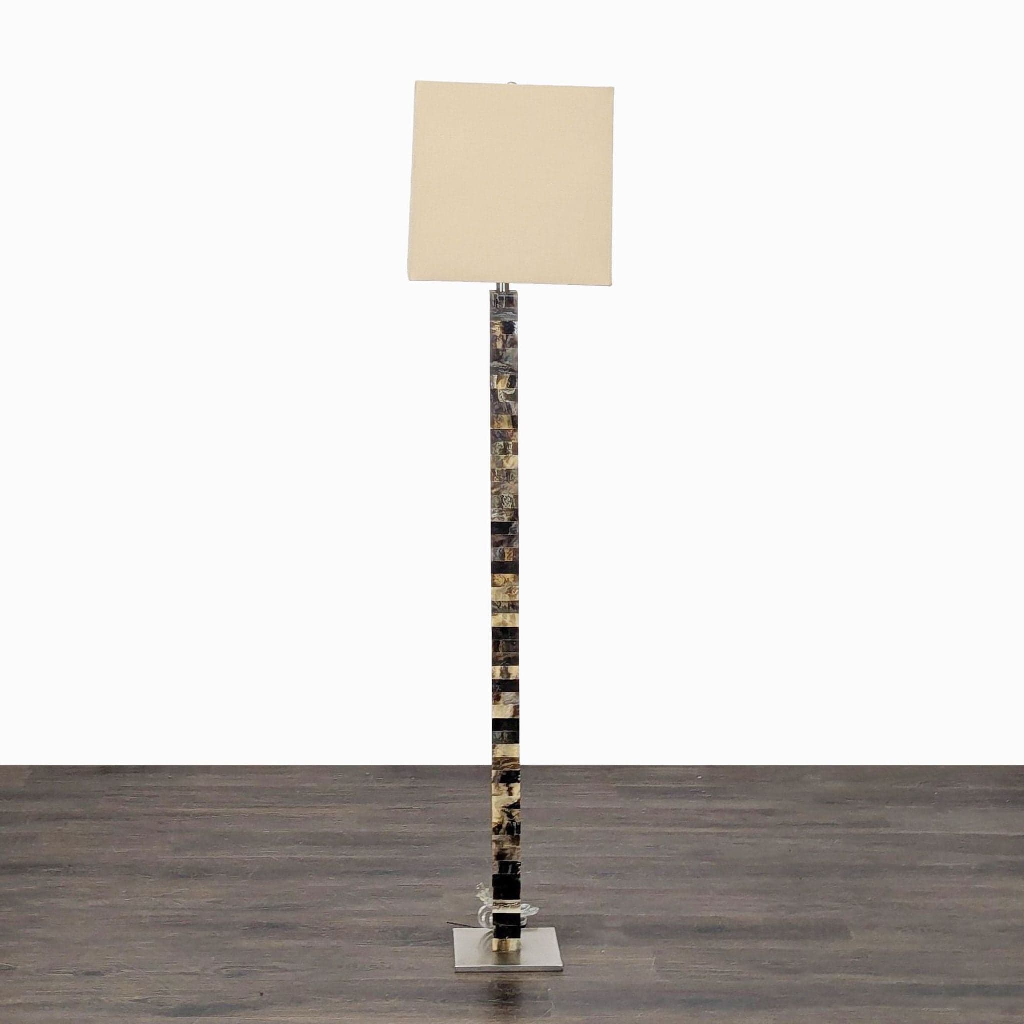 Arteriors Tanner Modern Floor Lamp with Mixed Horn Finish and Square Shade - Thumbnail 8