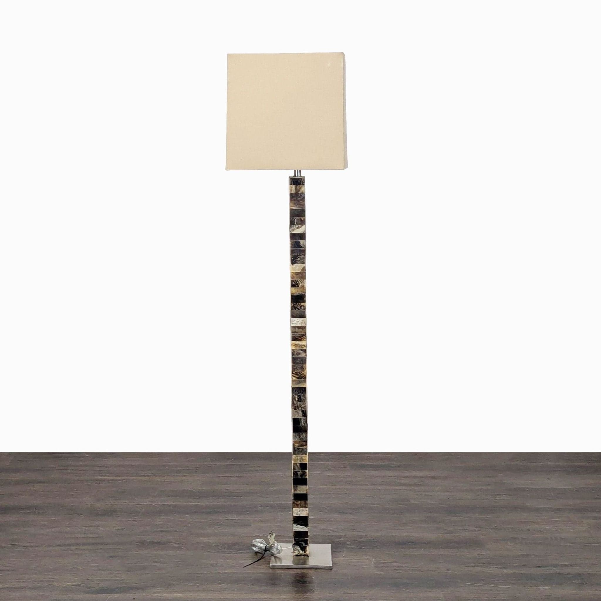 Arteriors Tanner Modern Floor Lamp with Mixed Horn Finish and Square Shade - Thumbnail 7