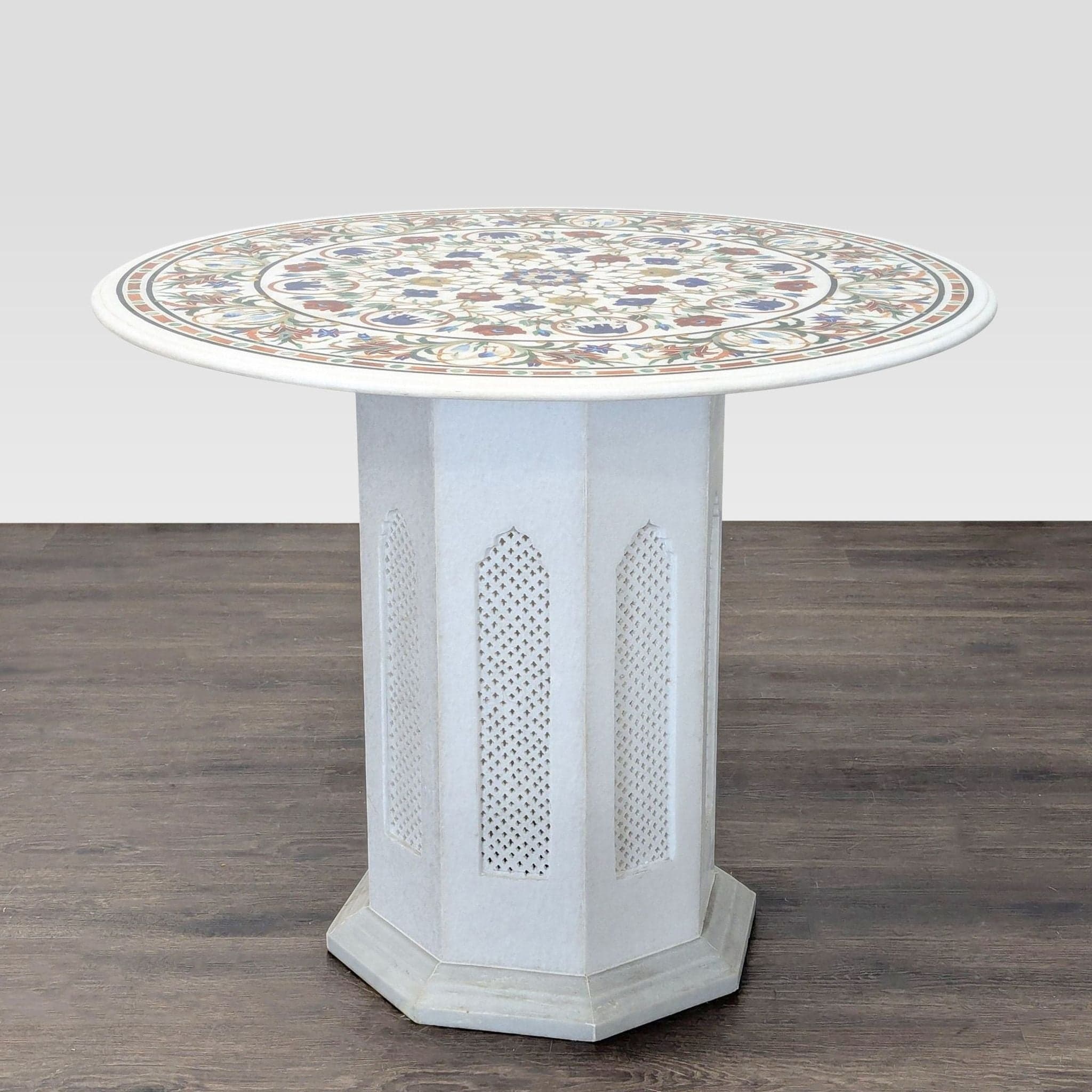 Pietra-Dura Marble Bistro Table