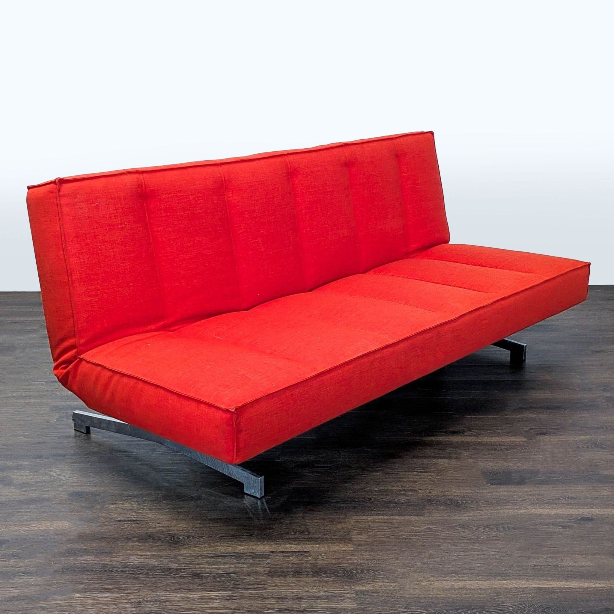 CB2 Modern Red Sleeper Sofa Convertible Futon - Thumbnail 3