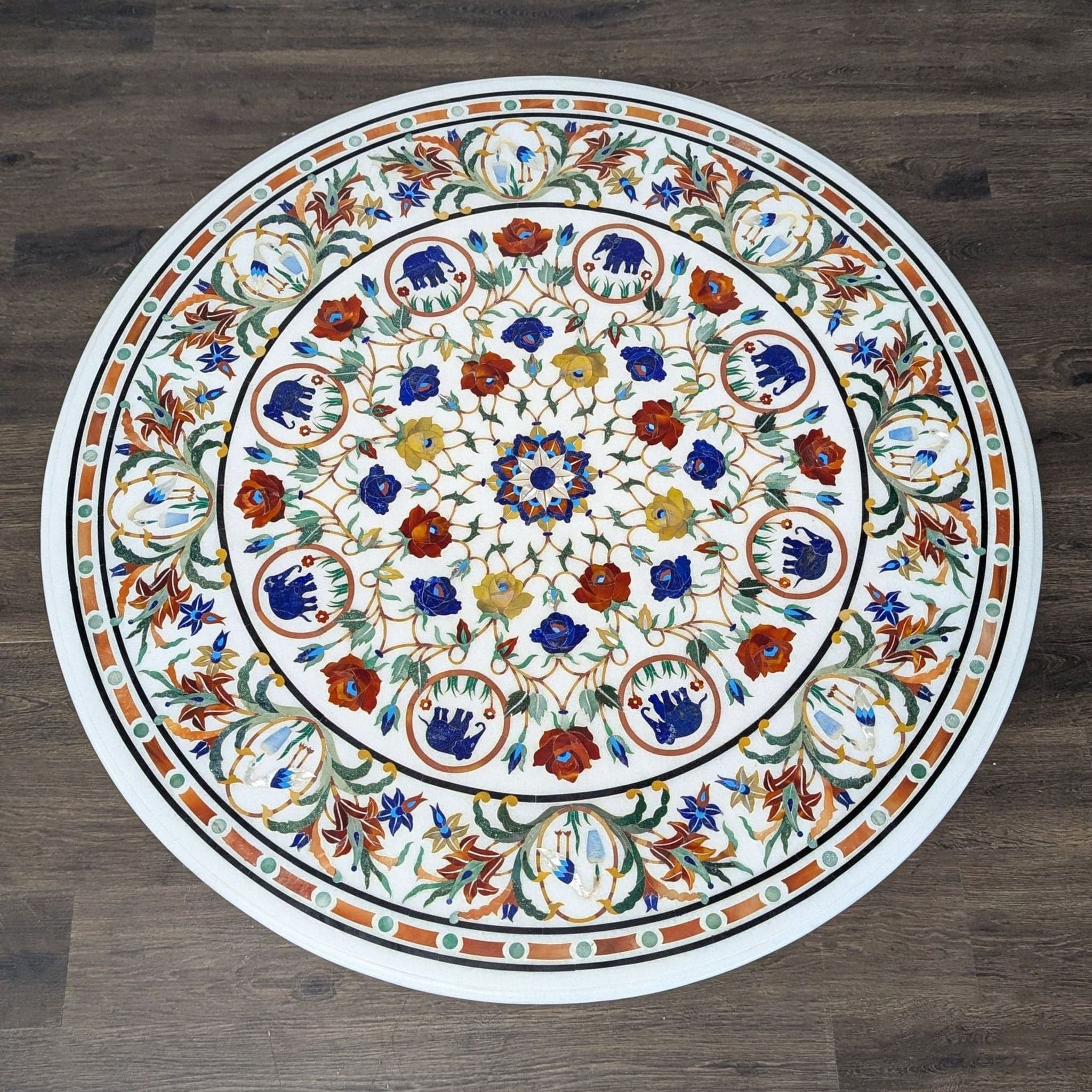 Pietra-Dura Marble Bistro Table - Thumbnail 2