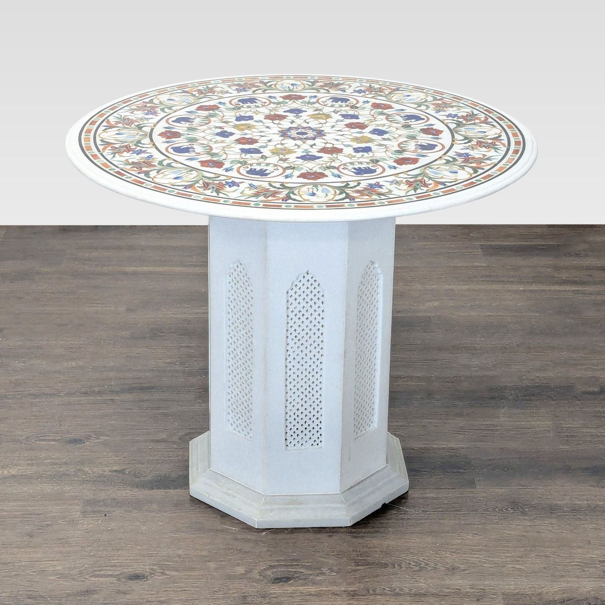 Pietra-Dura Marble Bistro Table - Thumbnail 3