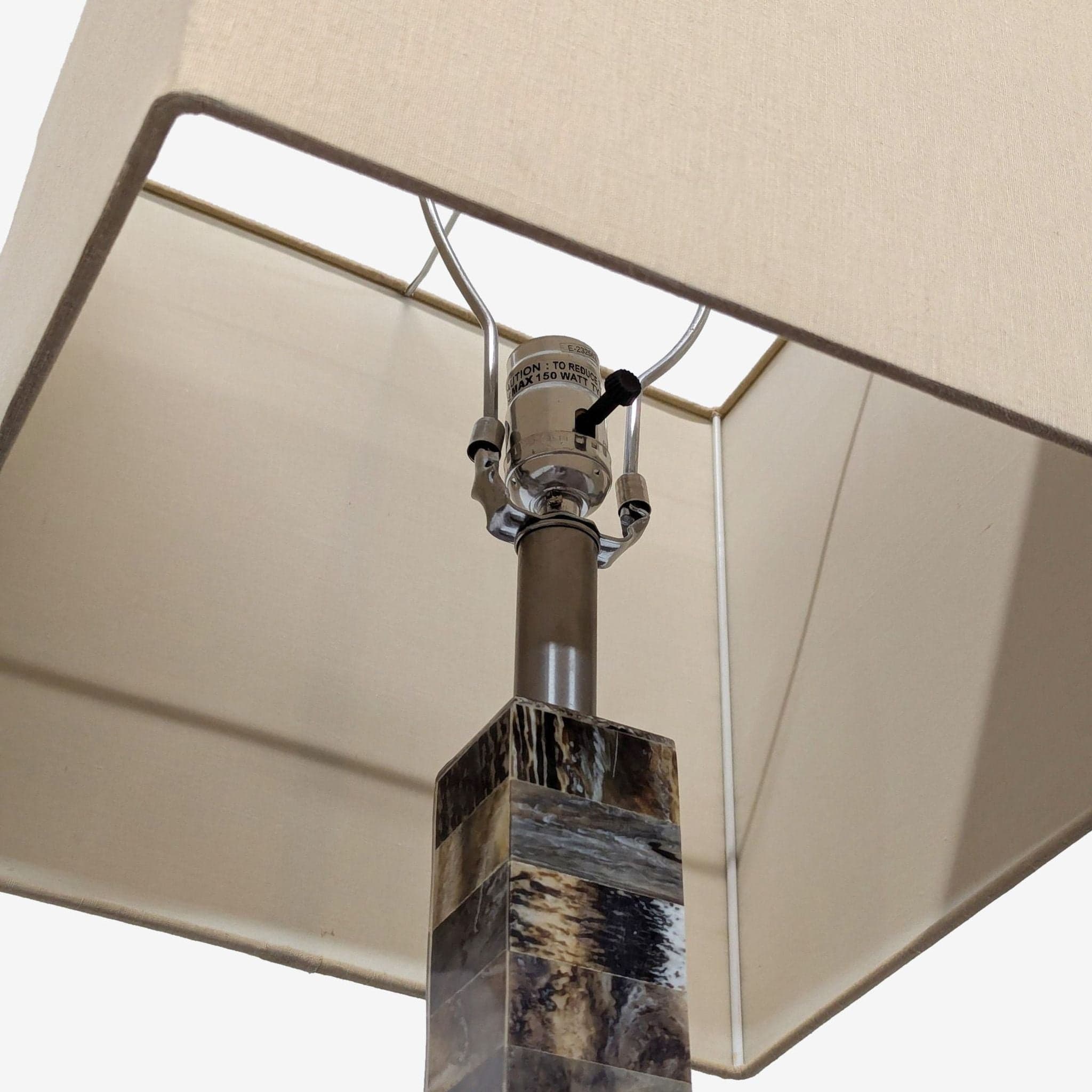 Arteriors Tanner Modern Floor Lamp with Mixed Horn Finish and Square Shade - Thumbnail 4