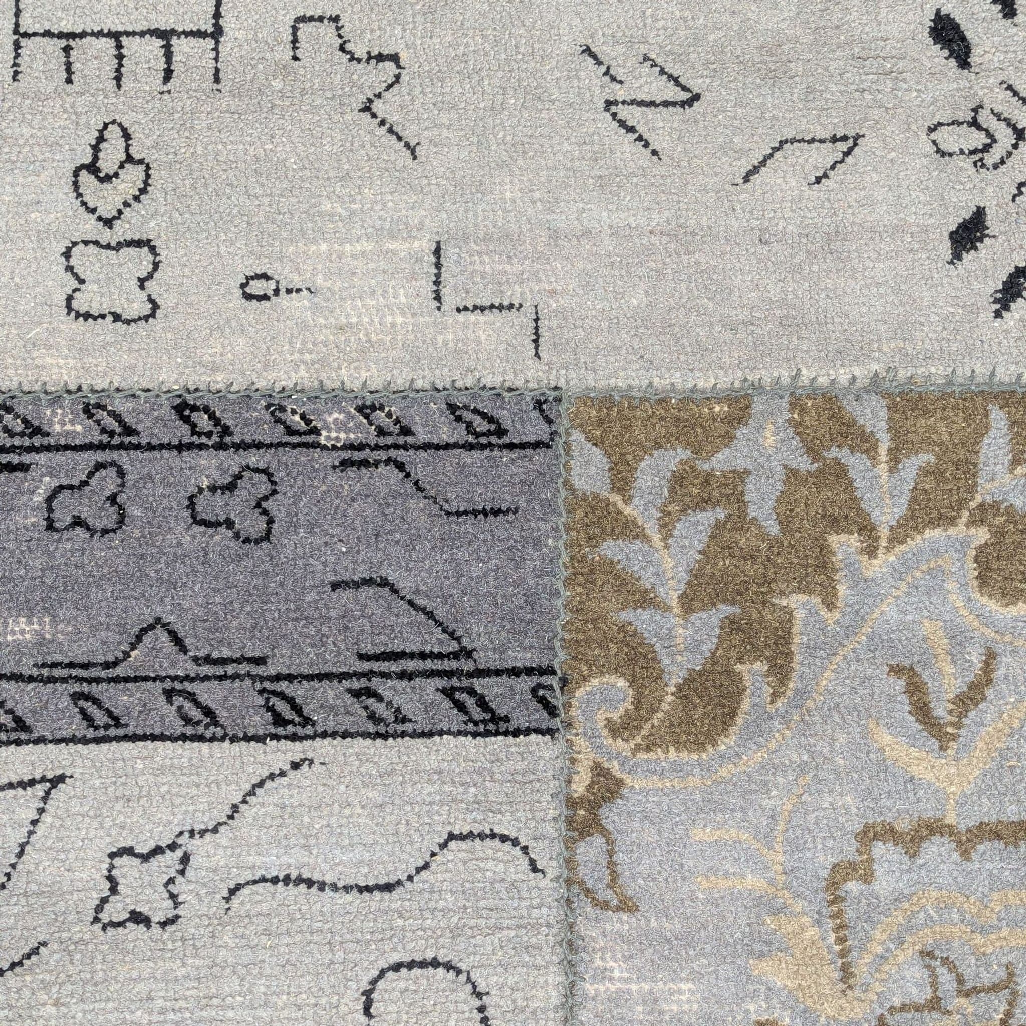 West Elm Cadiz Patchwork Patterned Area Rug – Neutral & Blue Tones - Thumbnail 2