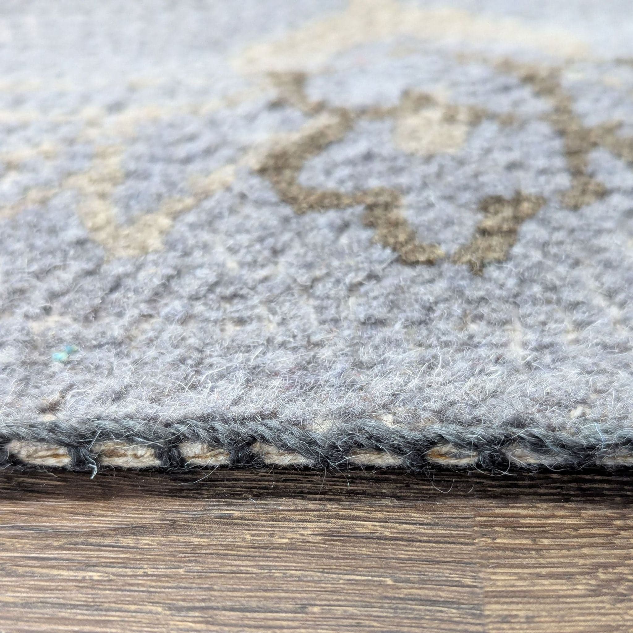 West Elm Cadiz Patchwork Patterned Area Rug – Neutral & Blue Tones - Thumbnail 3
