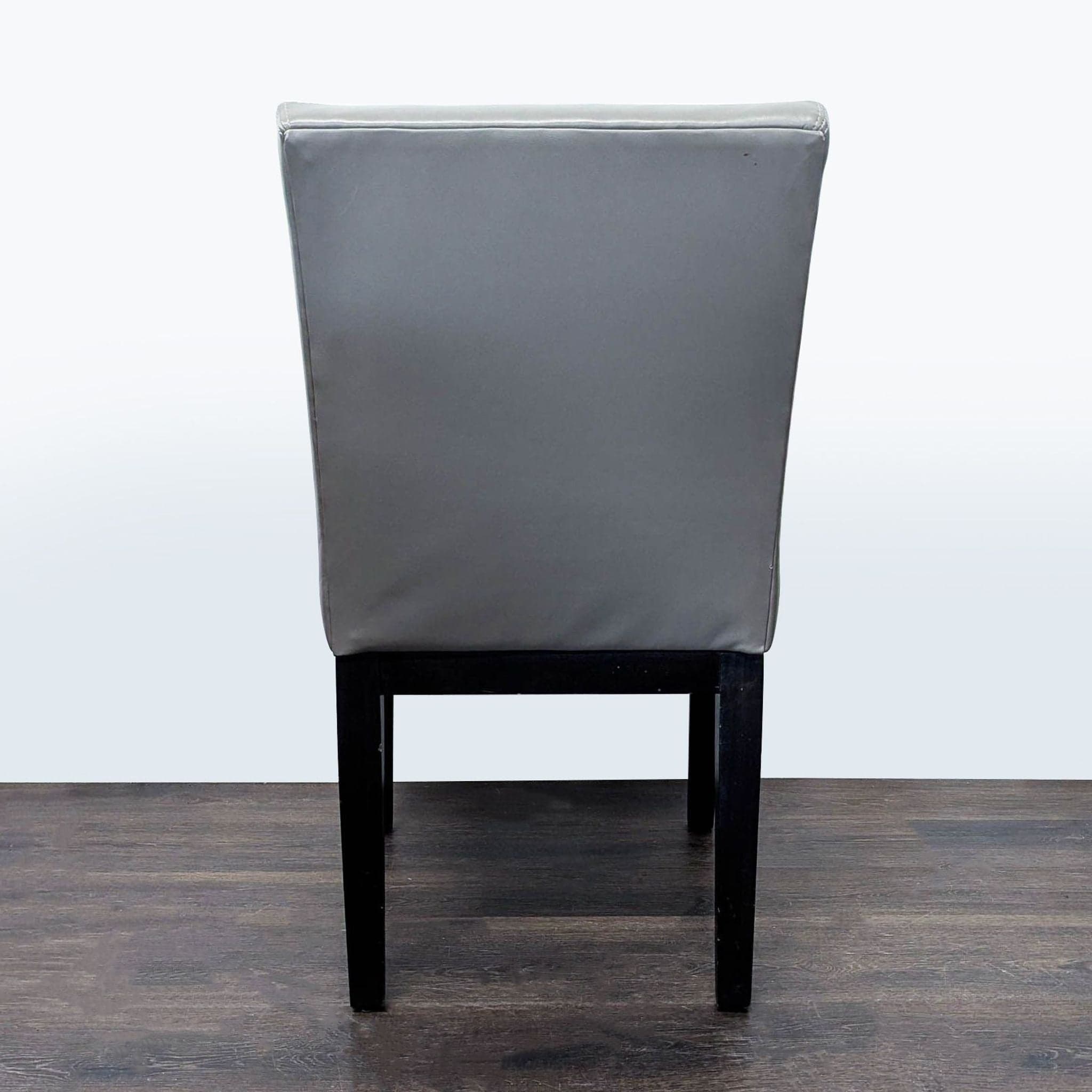 Set of Four Leather Dining Chairs with Wood Frame - Thumbnail 5