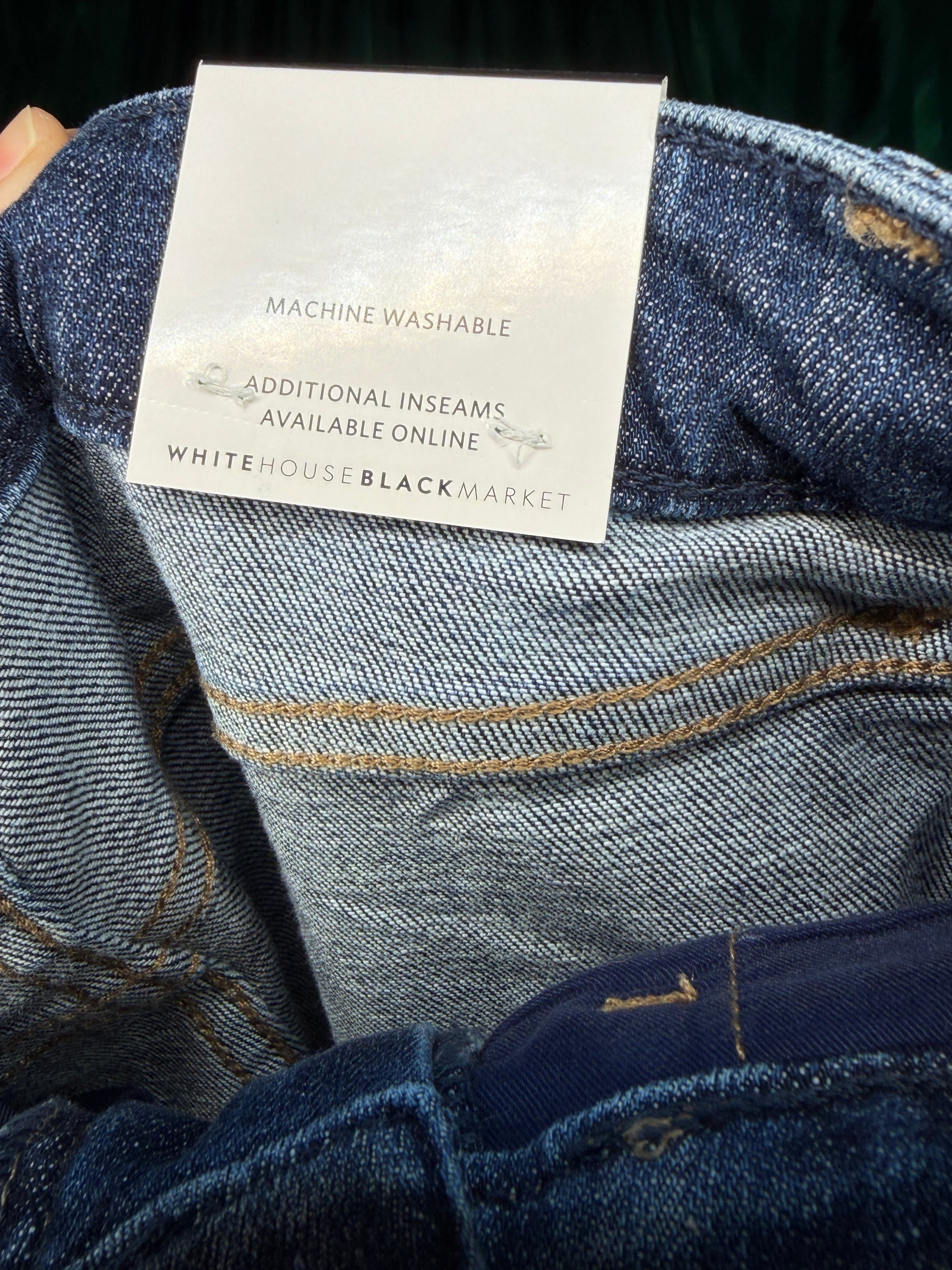 WHBM Embroidered Denim Bermuda Shorts Size 4P - Thumbnail 2