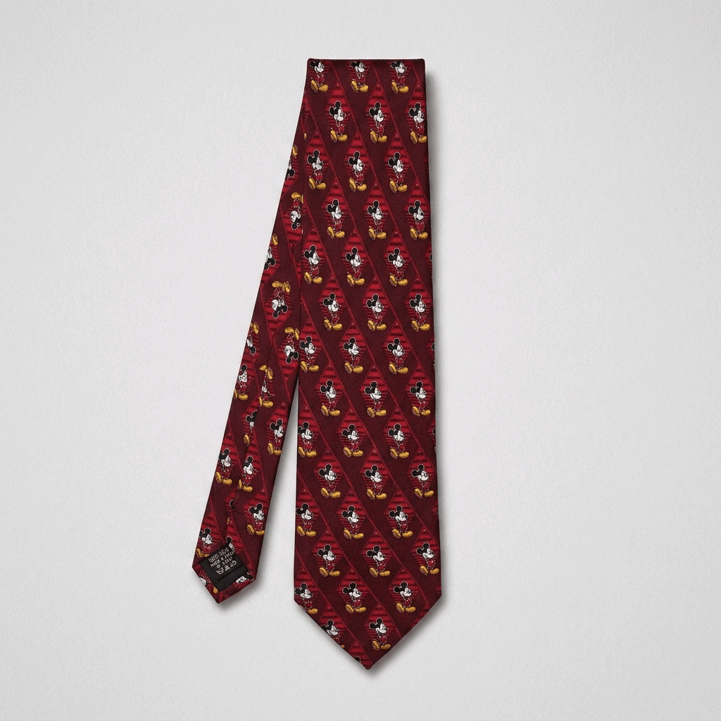 Disney Mickey Mouse Red Silk Tie