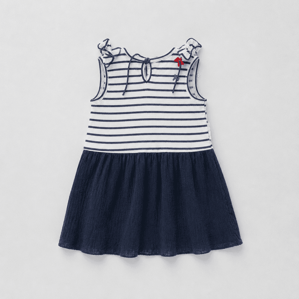 Young Hearts Girls' Striped Sleeveless Dress with Star Detail - Thumbnail 2