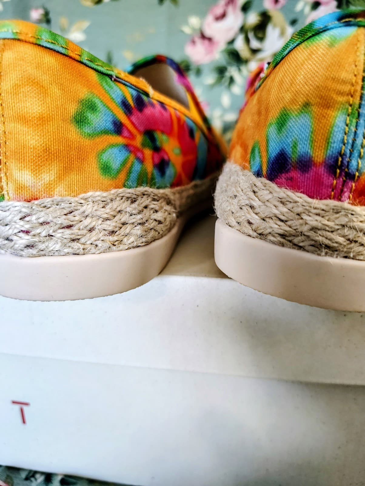 NIB Espirit Erika Yellow Pink Tie-Dye Espadrille Sneakers Womens Shoes Size 8 - Thumbnail 3