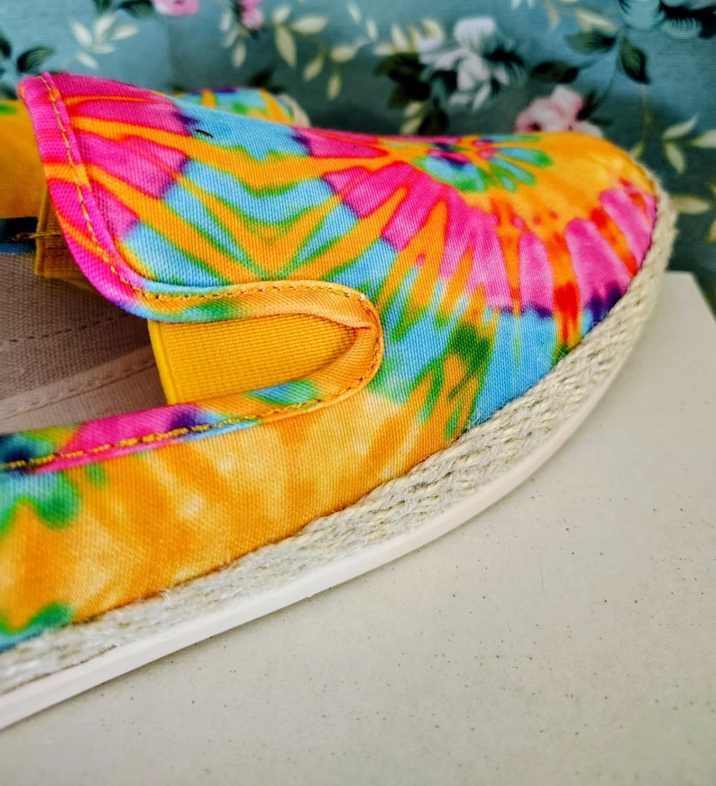 NIB Espirit Erika Yellow Pink Tie-Dye Espadrille Sneakers Womens Shoes Size 8 - Thumbnail 8