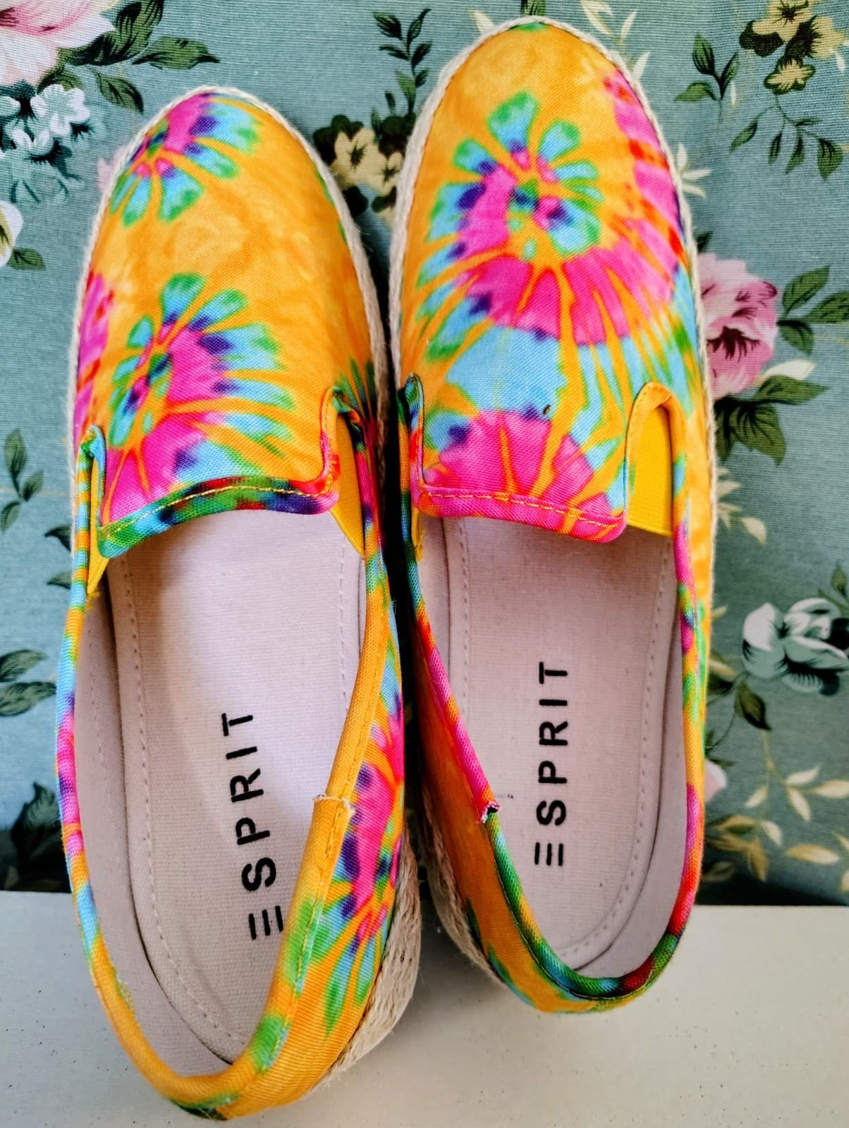 NIB Espirit Erika Yellow Pink Tie-Dye Espadrille Sneakers Womens Shoes Size 8 - Thumbnail 9
