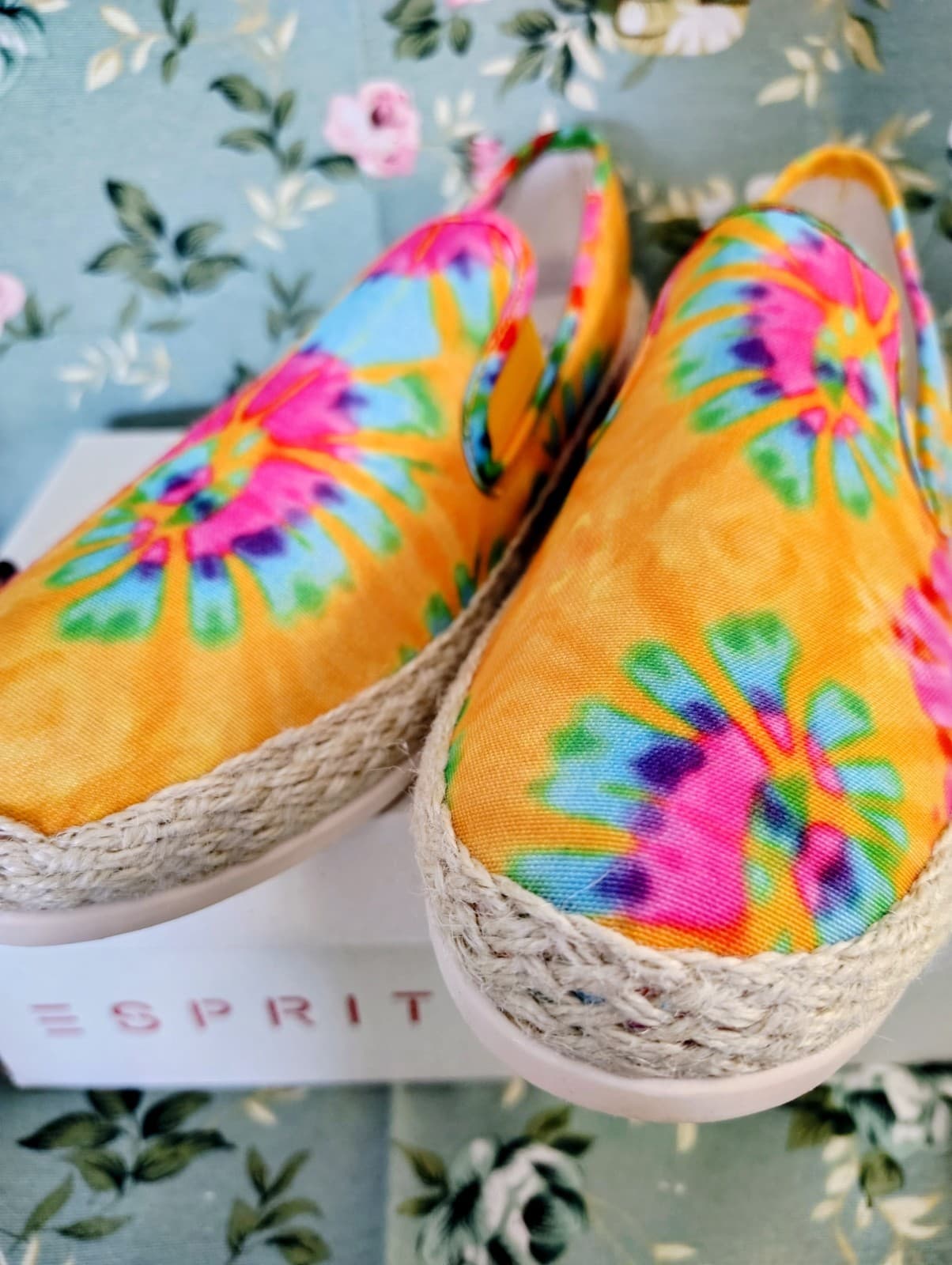 NIB Espirit Erika Yellow Pink Tie-Dye Espadrille Sneakers Womens Shoes Size 8 - Thumbnail 13