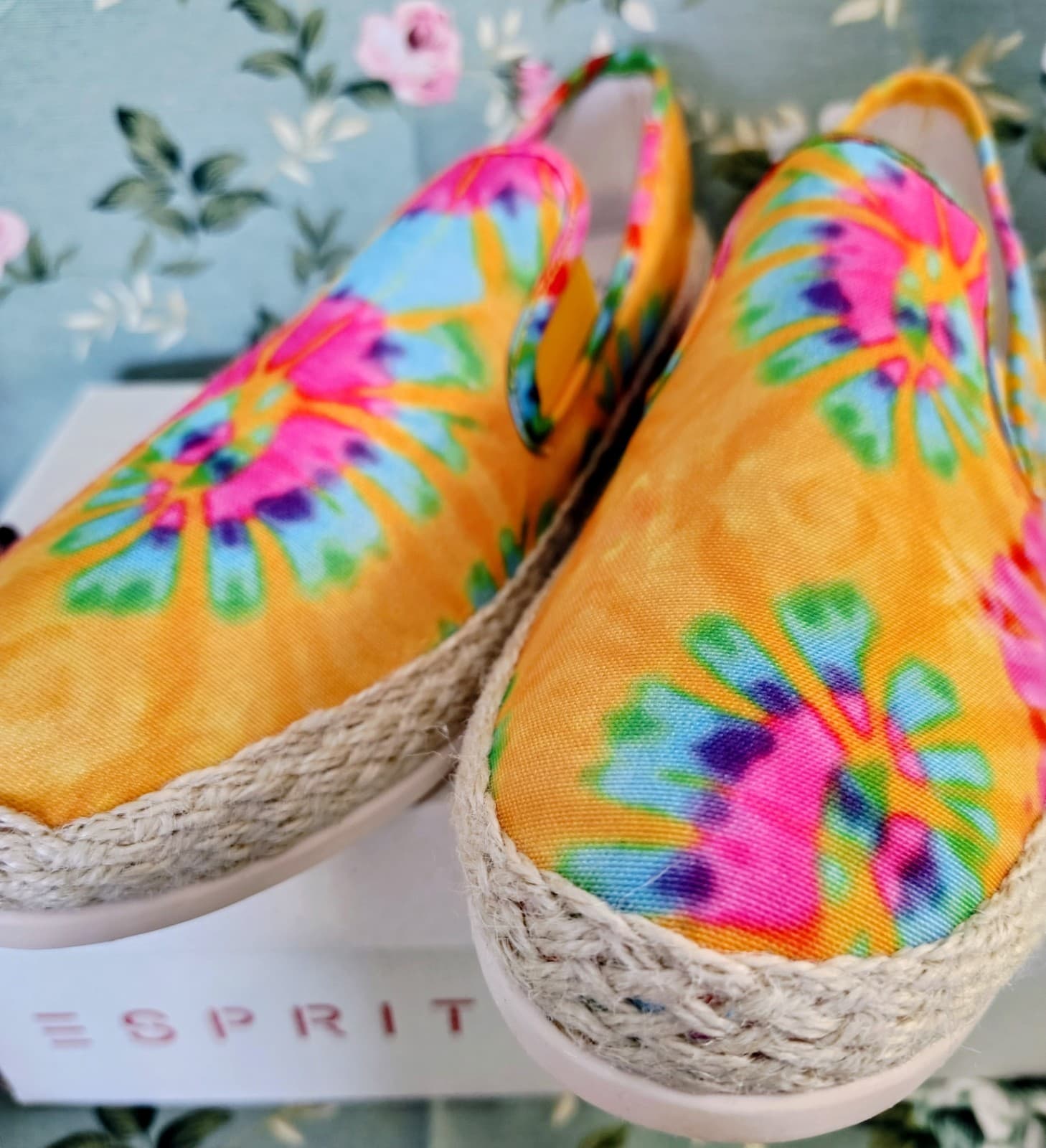 NIB Espirit Erika Yellow Pink Tie-Dye Espadrille Sneakers Womens Shoes Size 8 - Thumbnail 10