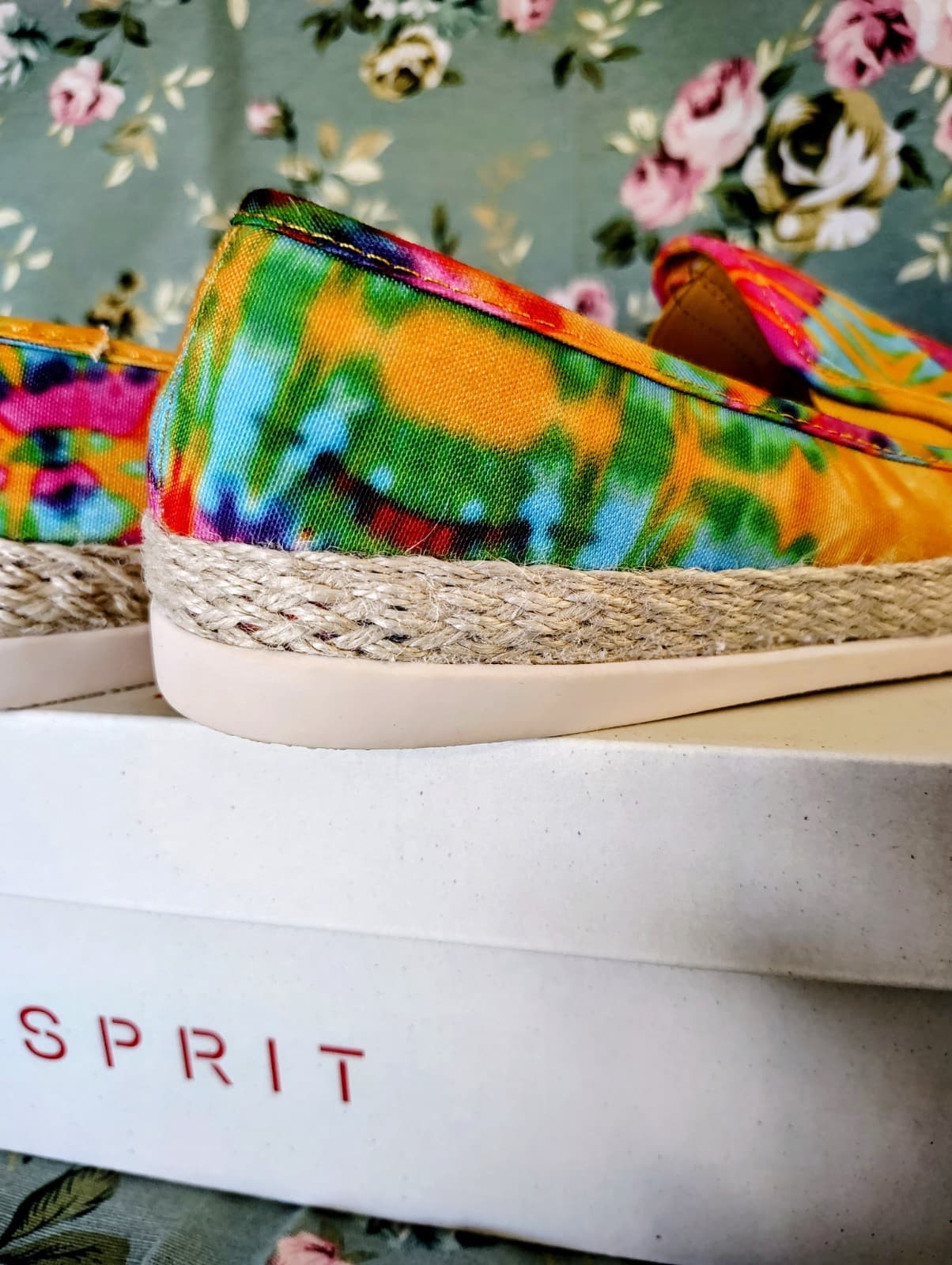 NIB Espirit Erika Yellow Pink Tie-Dye Espadrille Sneakers Womens Shoes Size 8 - Thumbnail 7