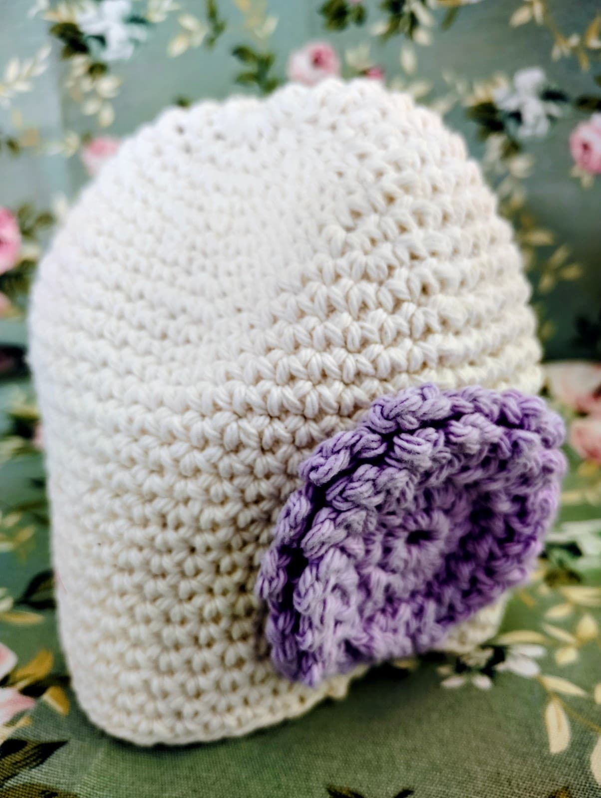 Bundle Of 2 NEW Crochet Flower Baby Girl Hats - Thumbnail 5